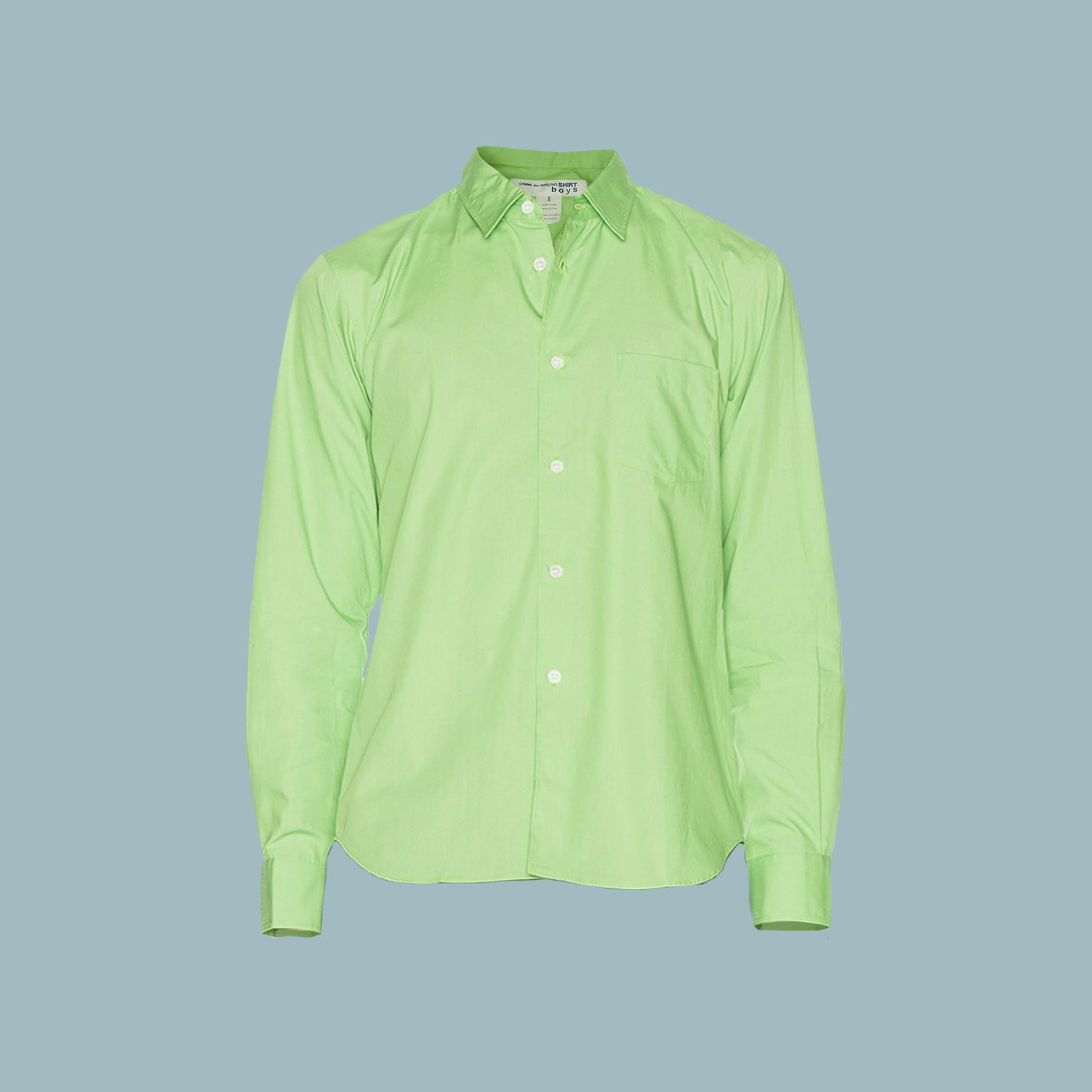 Comme des Garcons SHIRT *BNWT* COMME des GARÇONS SHIRT BOYS Green Logo Button Shirt Size US L / EU 52-54 / 3 - 2 Thumbnail