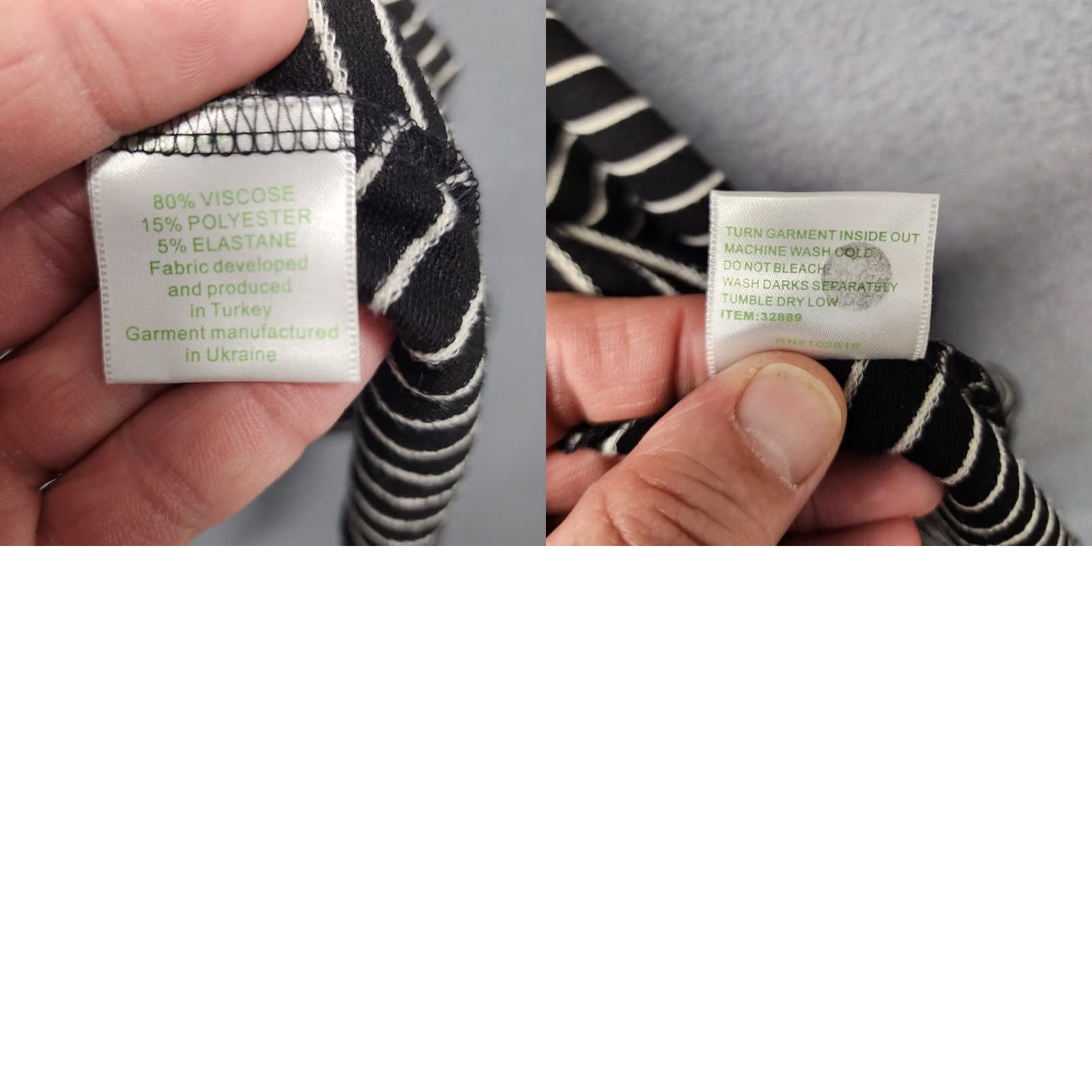 Vintage Garnet Hill Dress Womens Large Black White Striped Knit 3/4 Sleeve Casual Knee Length A-Line Size L / US 10 / IT 46 - 8 Thumbnail