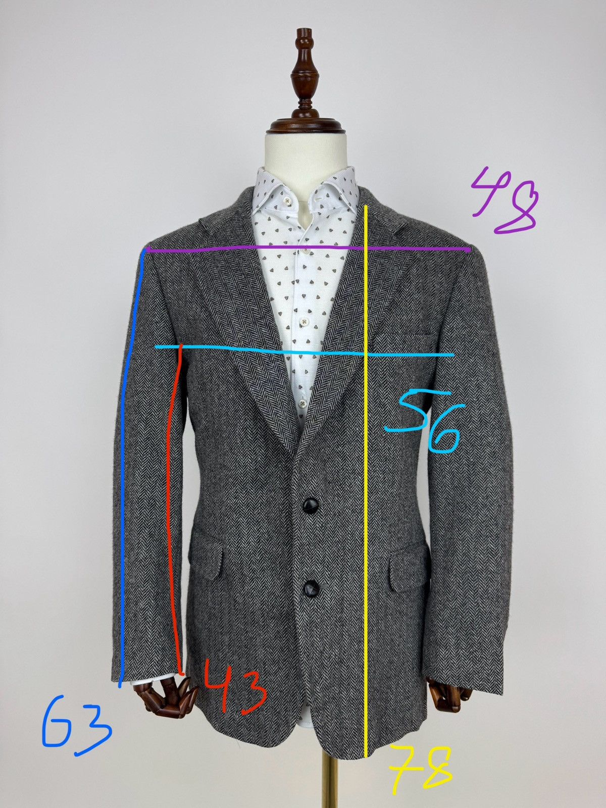 Other Branford & Taylor collection teeed herringbone blazer Size 52R - 17 Thumbnail