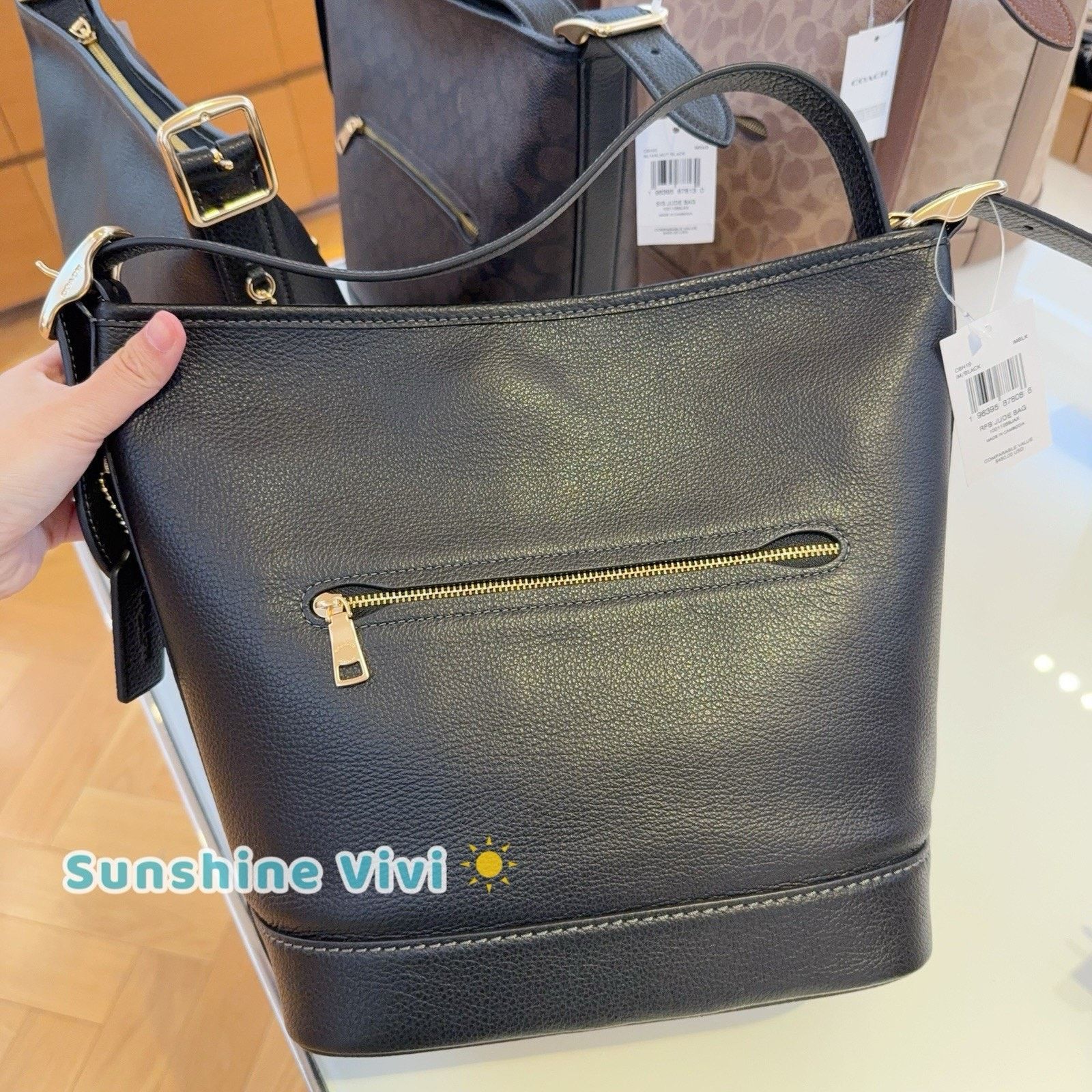 Coach NWT Coach Jude Bag Gold/Black Refined pebble leather CBH18 Size ONE SIZE - 2 Thumbnail
