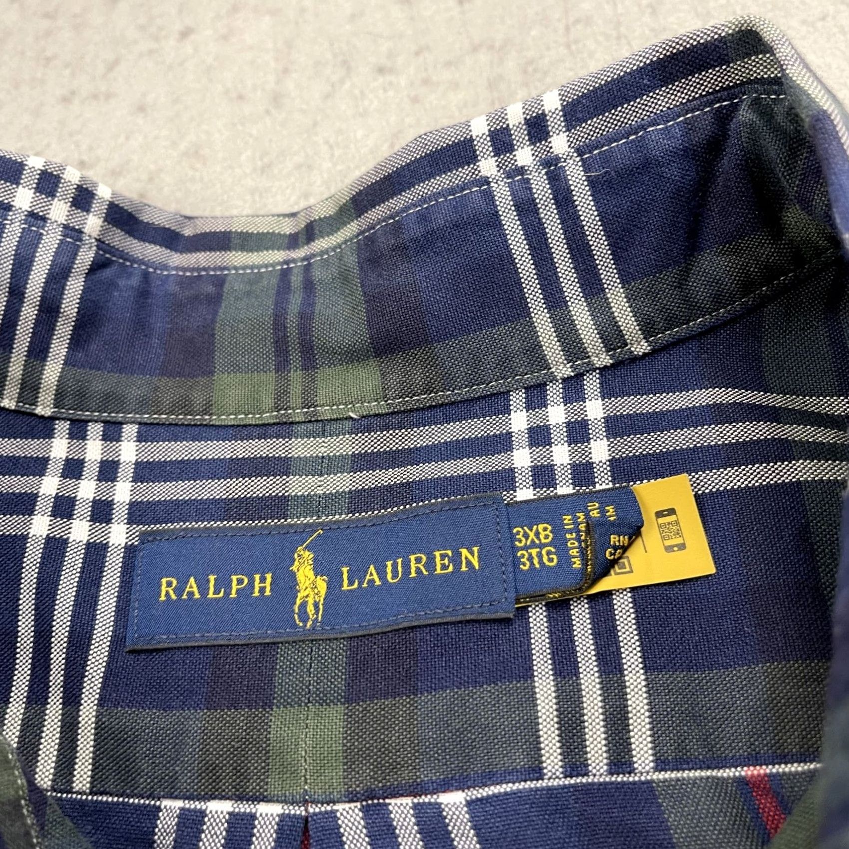 Ralph Lauren Ralph Lauren Shirt Mens 3XB Big Plaid Pony Blue Green Long Sleeve 100% Cotton Shirt Size US XXL / EU 58 / 5 - 4 Thumbnail