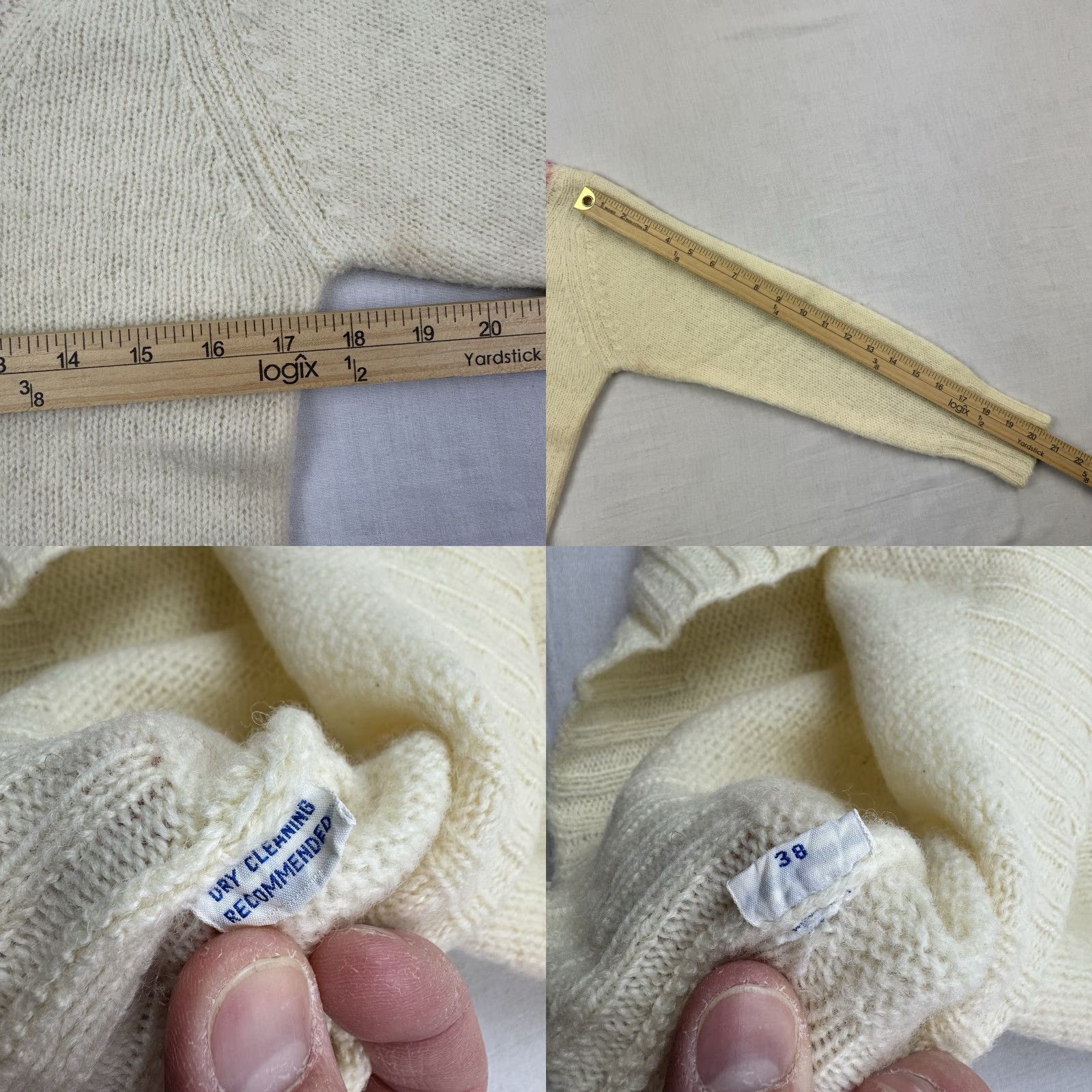Vintage VINTAGE Deans Of Scotland Sweater Womens 38 Cream 1970s 100% Wool Shetland Size S / US 4 / IT 40 - 9 Thumbnail