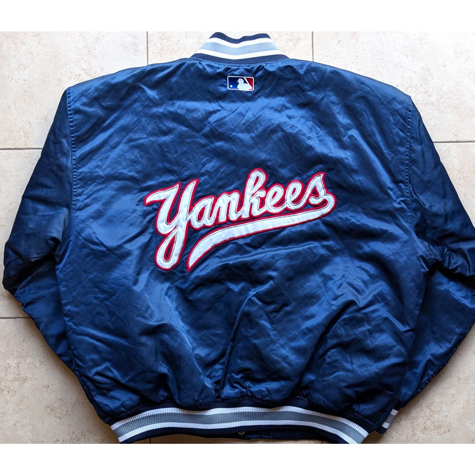 MLB × Starter NY Yankees 90s STARTER satin Red Script bomber XL MLB vtg Size US XL / EU 56 / 4 - 3 Thumbnail
