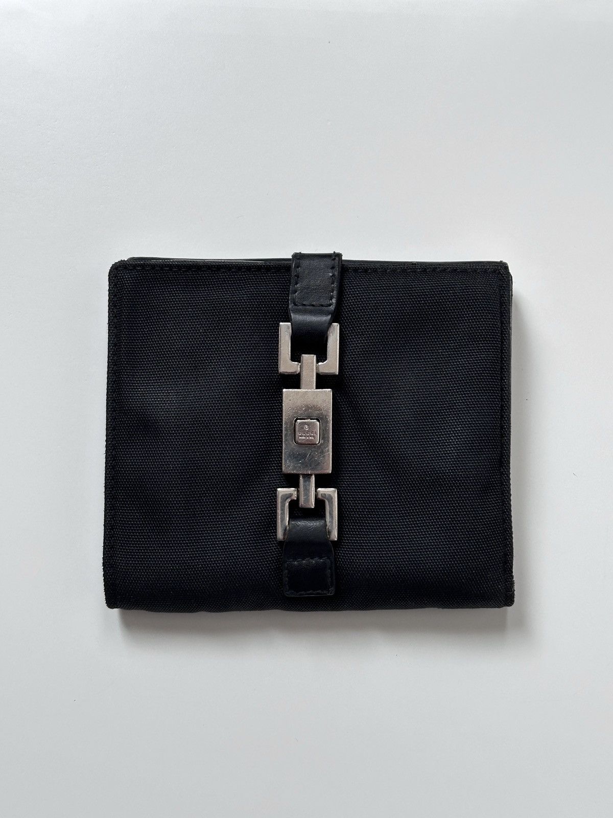 Gucci GUCCI Jackie Nylon Black Lather Compact Wallet Size ONE SIZE - 3 Thumbnail