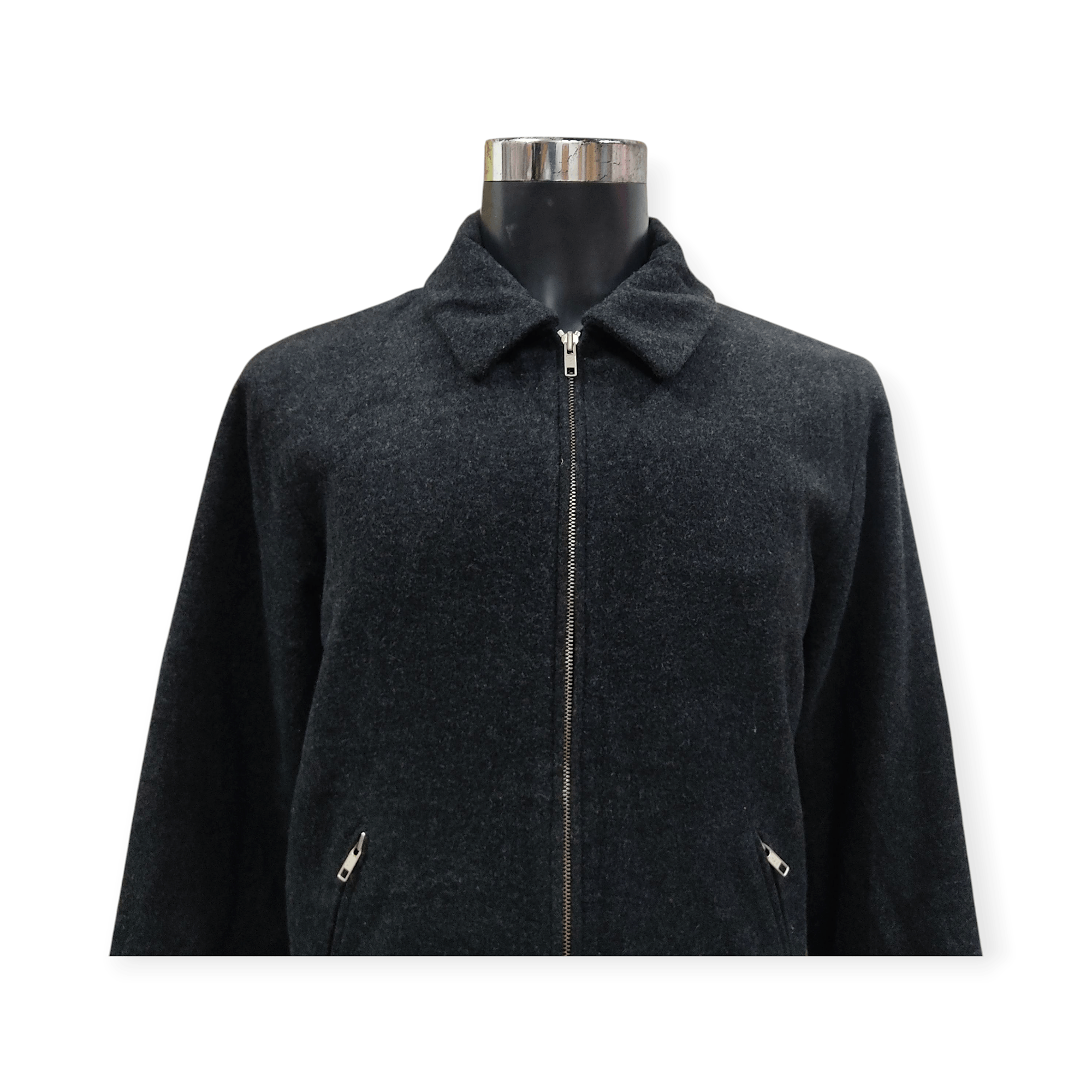 agnes b. Agnes B. Homme Paris Dark Grey Wool Jacket Size US M / EU 48-50 / 2 - 2 Thumbnail