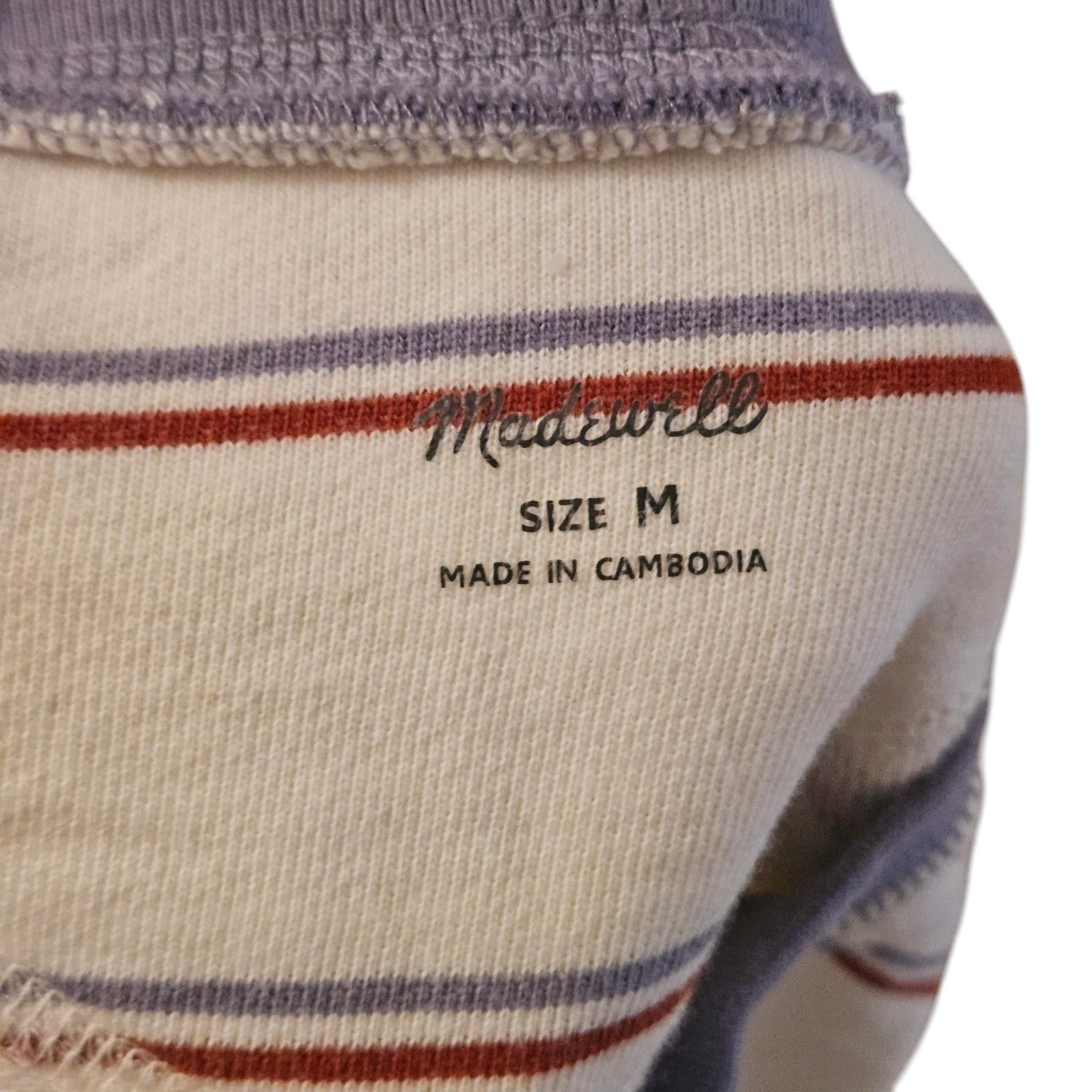 Madewell Madewell Striped Cropped Sweatshirt - Size M Size M / US 6-8 / IT 42-44 - 4 Thumbnail