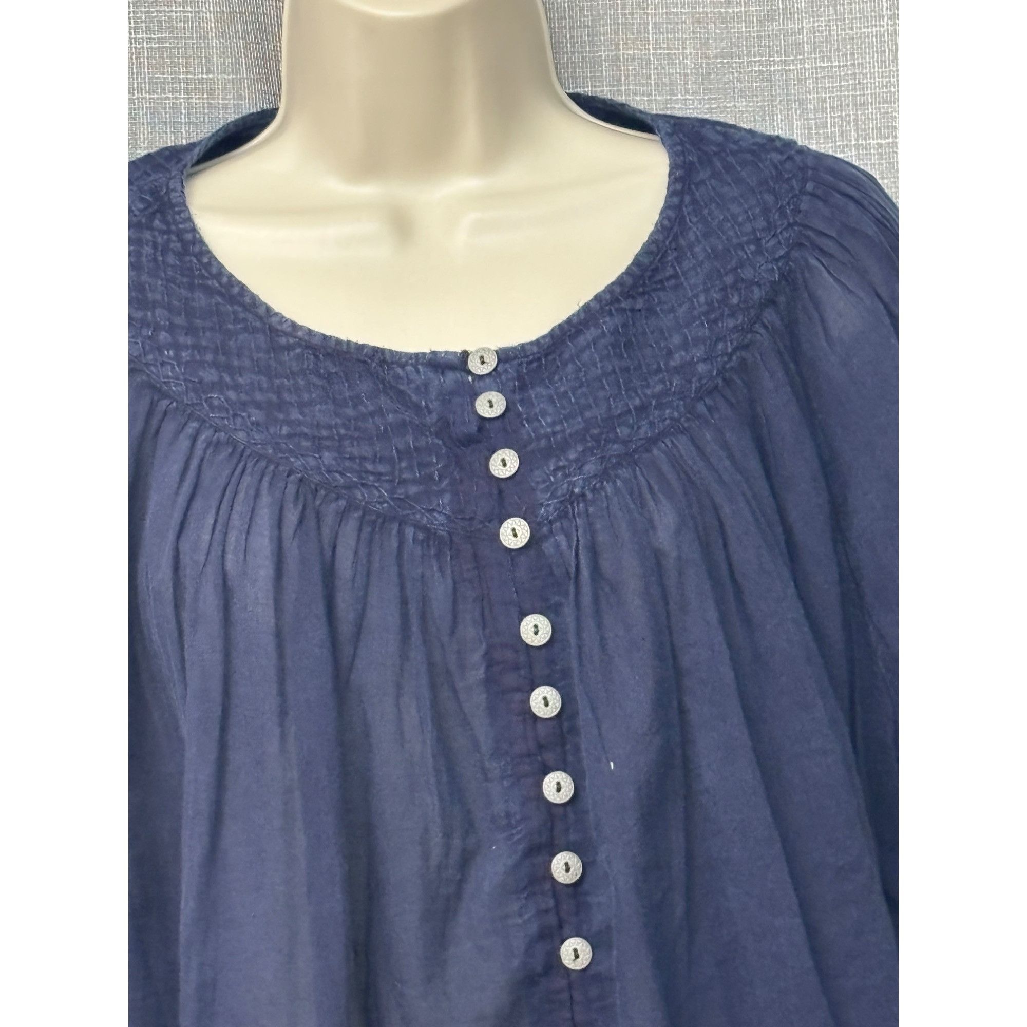 Free People Free People Cool Meadow Woven Cotton Top, Navy, Sz. S Size S / US 4 / IT 40 - 15 Thumbnail
