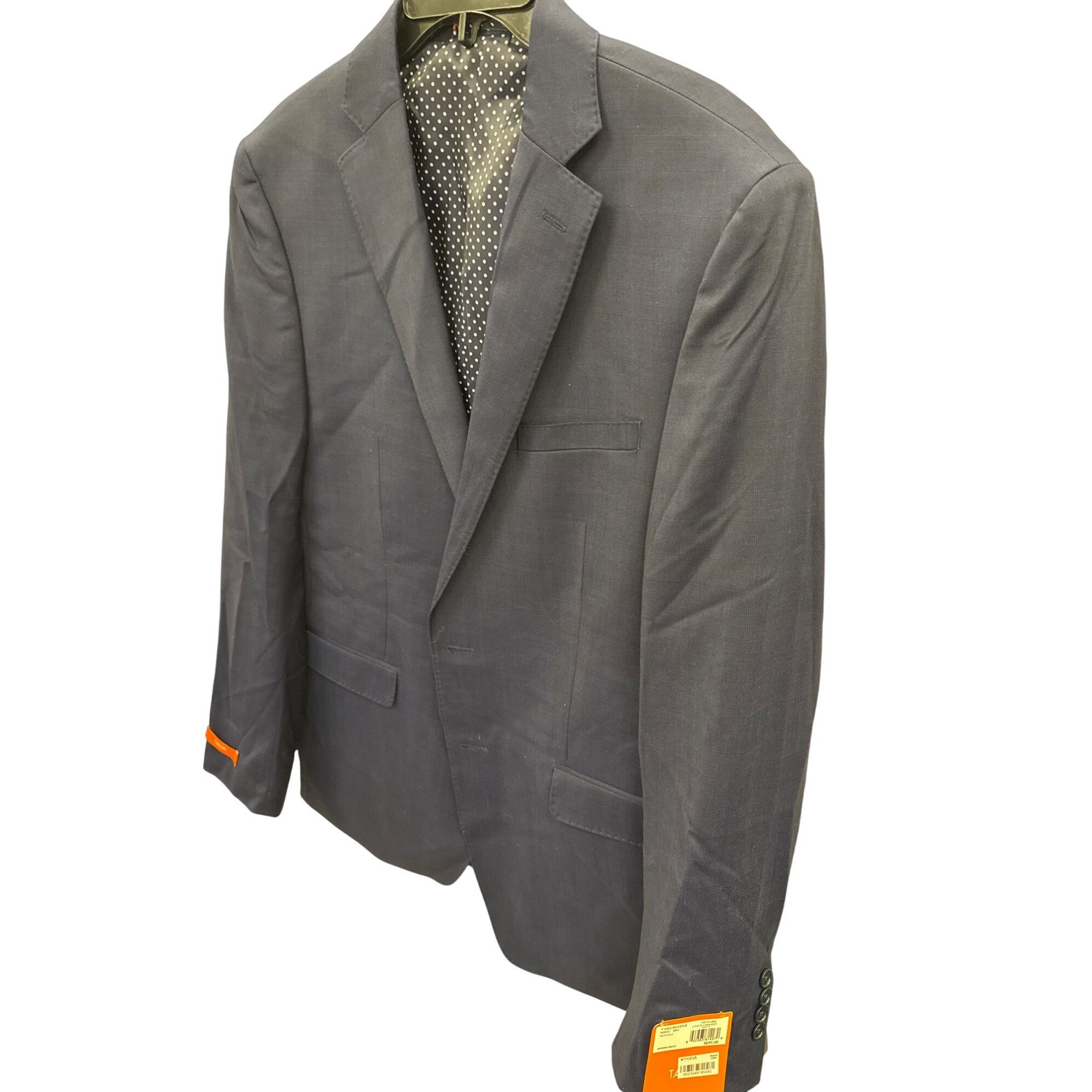Tallia Tallia mens Navy Wool Navy blue 2-Button Blazer Jacket 42 Re Size 42R - 3 Thumbnail