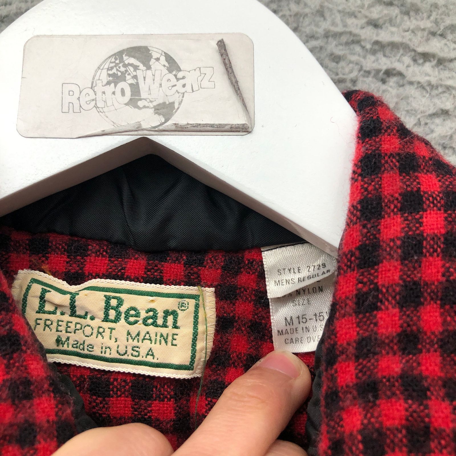 L.L. Bean Vintage LL Bean Wool Blend Button Up Shirt Men's M Check Red Size US M / EU 48-50 / 2 - 3 Thumbnail