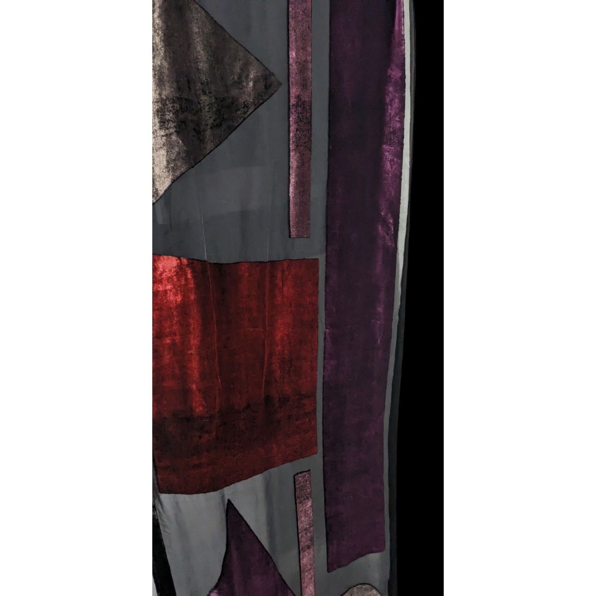 Other Vintage Burnt Velvet Geometric Jewel Tone Scarf/Shawl Size ONE SIZE - 5 Thumbnail