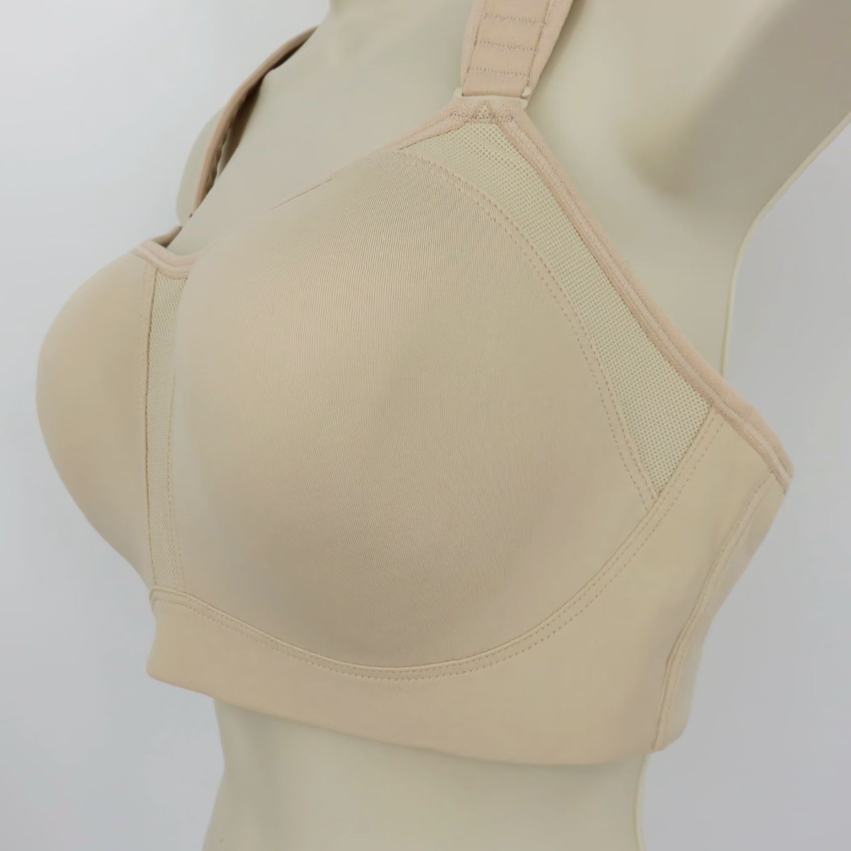 Vintage Delimira 42B A282 Contour Sports Bra High Impact Solid Beige Underwire NEW NWT Size ONE SIZE - 5 Thumbnail