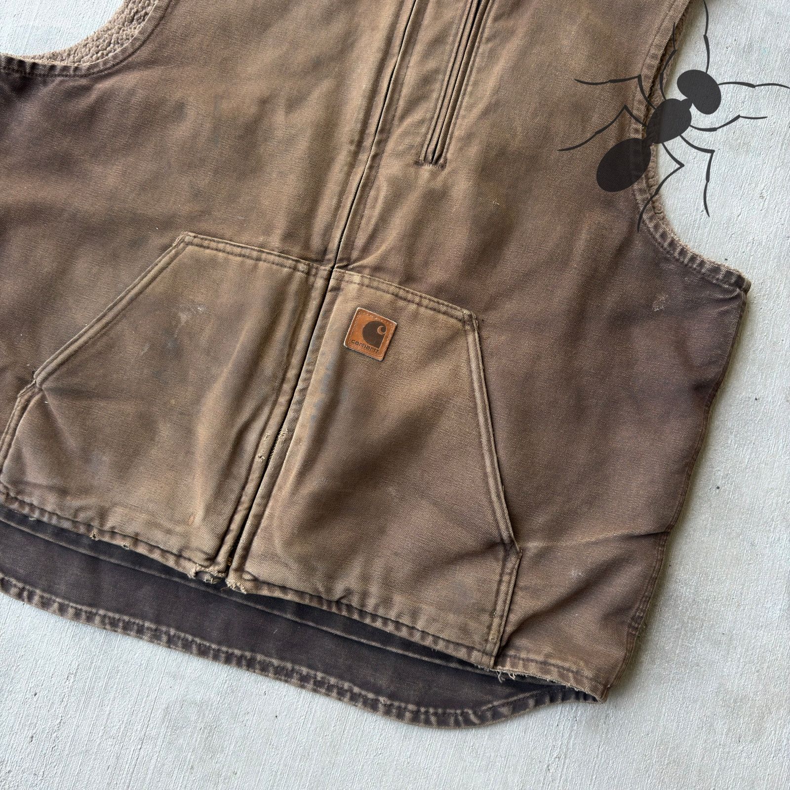 Carhartt × Vintage Carhartt V33 DKB faded brown work wear vest Size US L / EU 52-54 / 3 - 2 Thumbnail