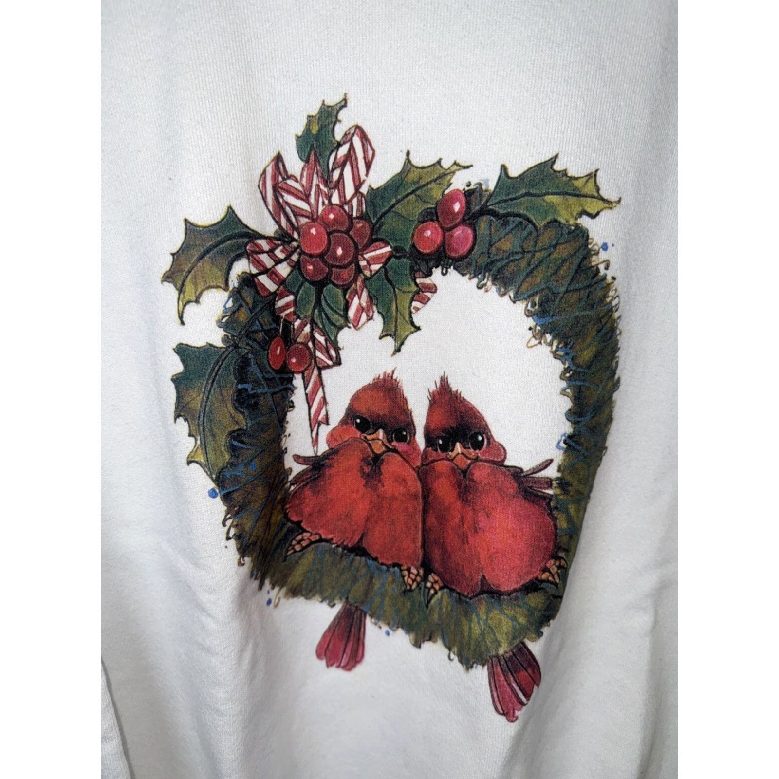 Jerzees VINTAGE Jerzees Cardinal Songbird Print Sweatshirt Crewneck Unisex M USA Green Pullover Size US M / EU 48-50 / 2 - 2 Thumbnail