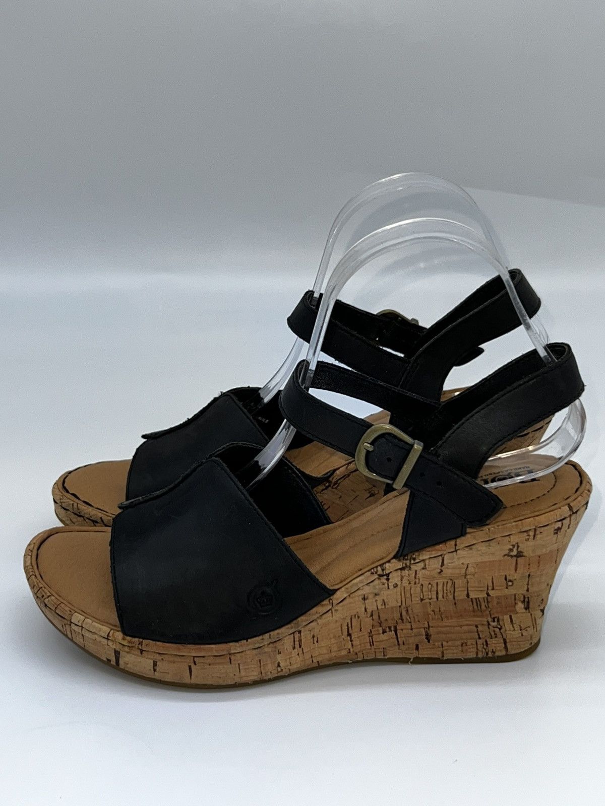 Born Born Women's Black Slingback Wedge Sandals Size 8.5 Open Toe Size US 8 / IT 38 - 2 Thumbnail