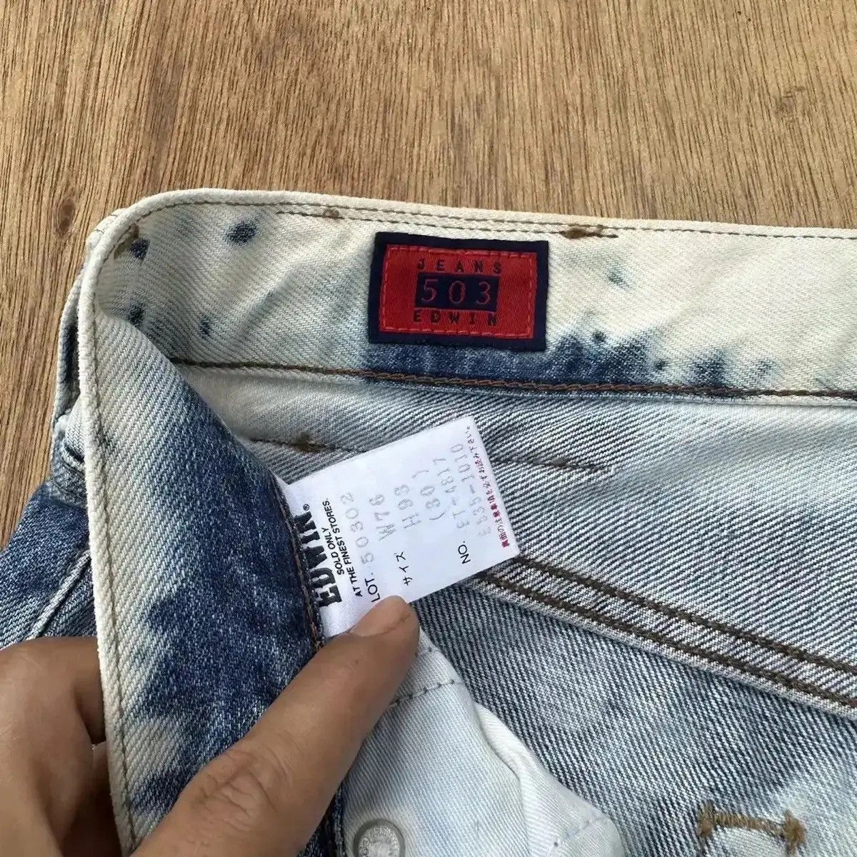 Le Grande Bleu (L.G.B.) STEALS VINTAGE EDWIN JEANS VERY RARE BLEACH ACID WASH DENIM Size US 28 / EU 44 - 10 Thumbnail