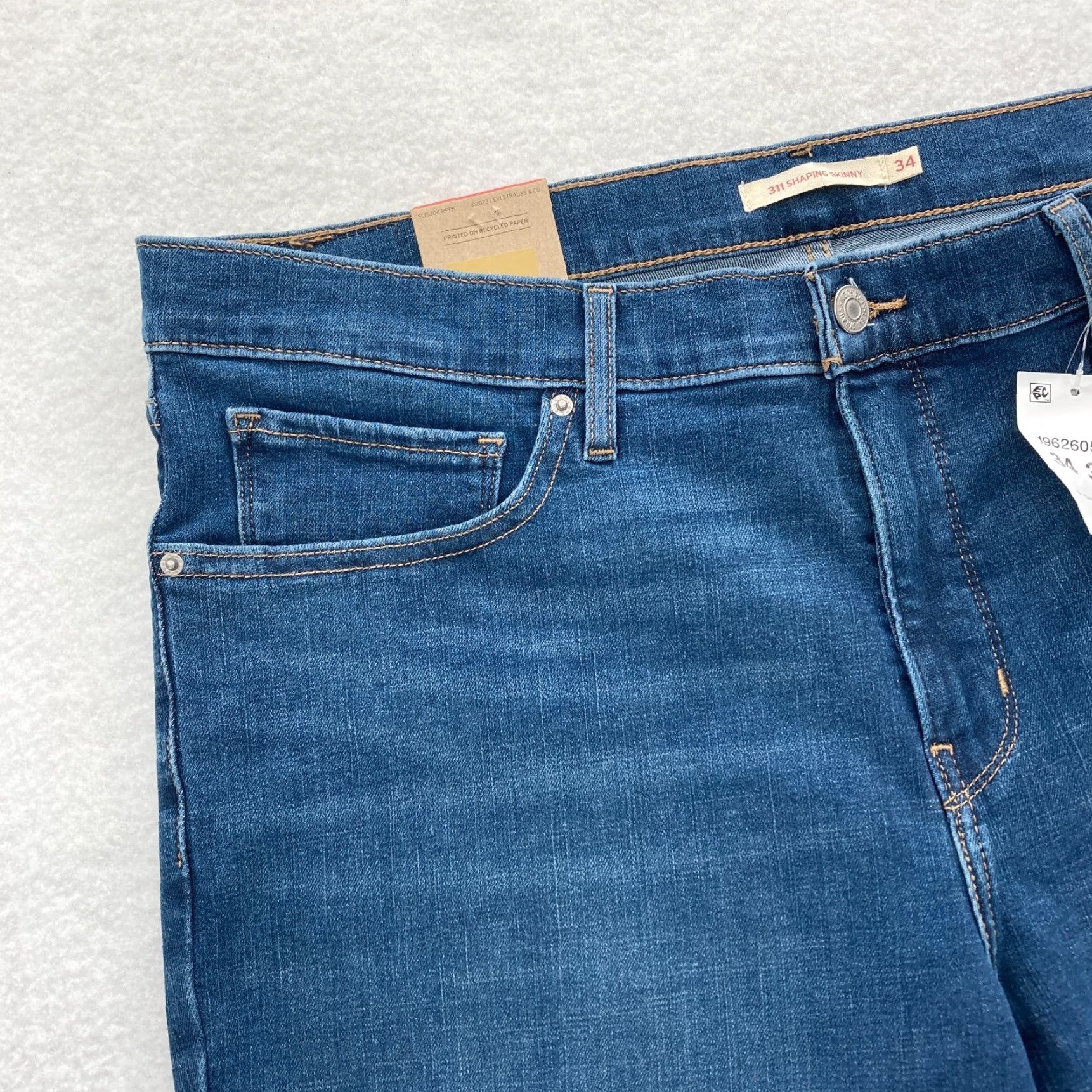 Levi's Levi's 311 Shaping Skinny Jeans Women's 34 Medium Wash Blue Stretch Denim Pants Jeans Size 24" / US 00 / IT 34 - 3 Thumbnail