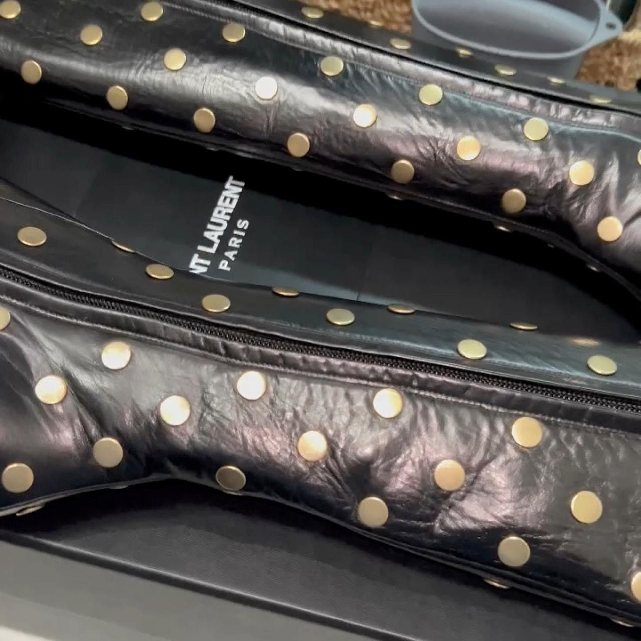 Saint Laurent Paris SAINT LAURENT Black knee-high Gold Stud leather boots Size US 9 / IT 39 - 15 Thumbnail
