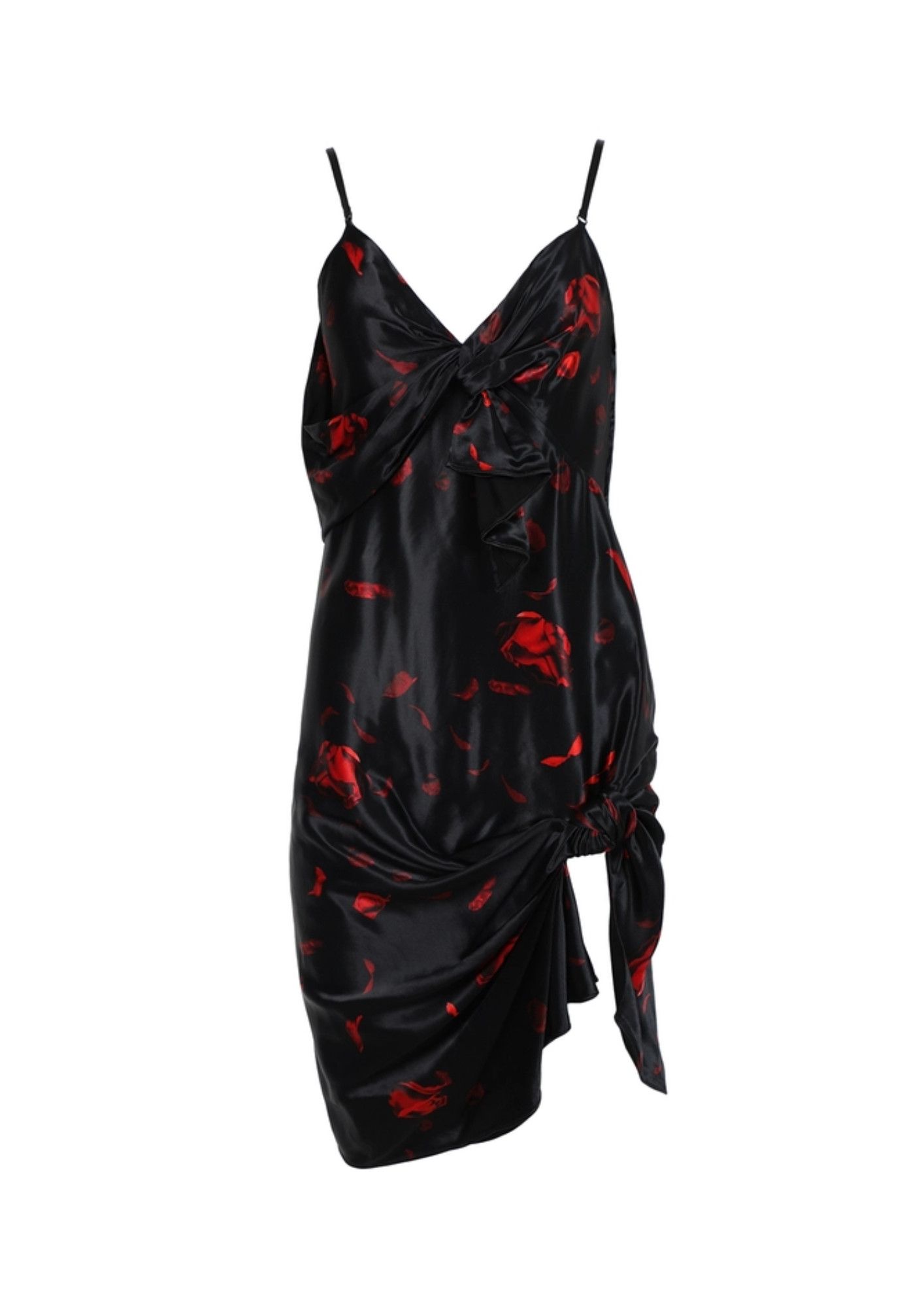 Alexander Wang Rose Print Cami Slip Dress, Black And Red - Alexander Wang Size S / US 4 / IT 40 - 3 Thumbnail