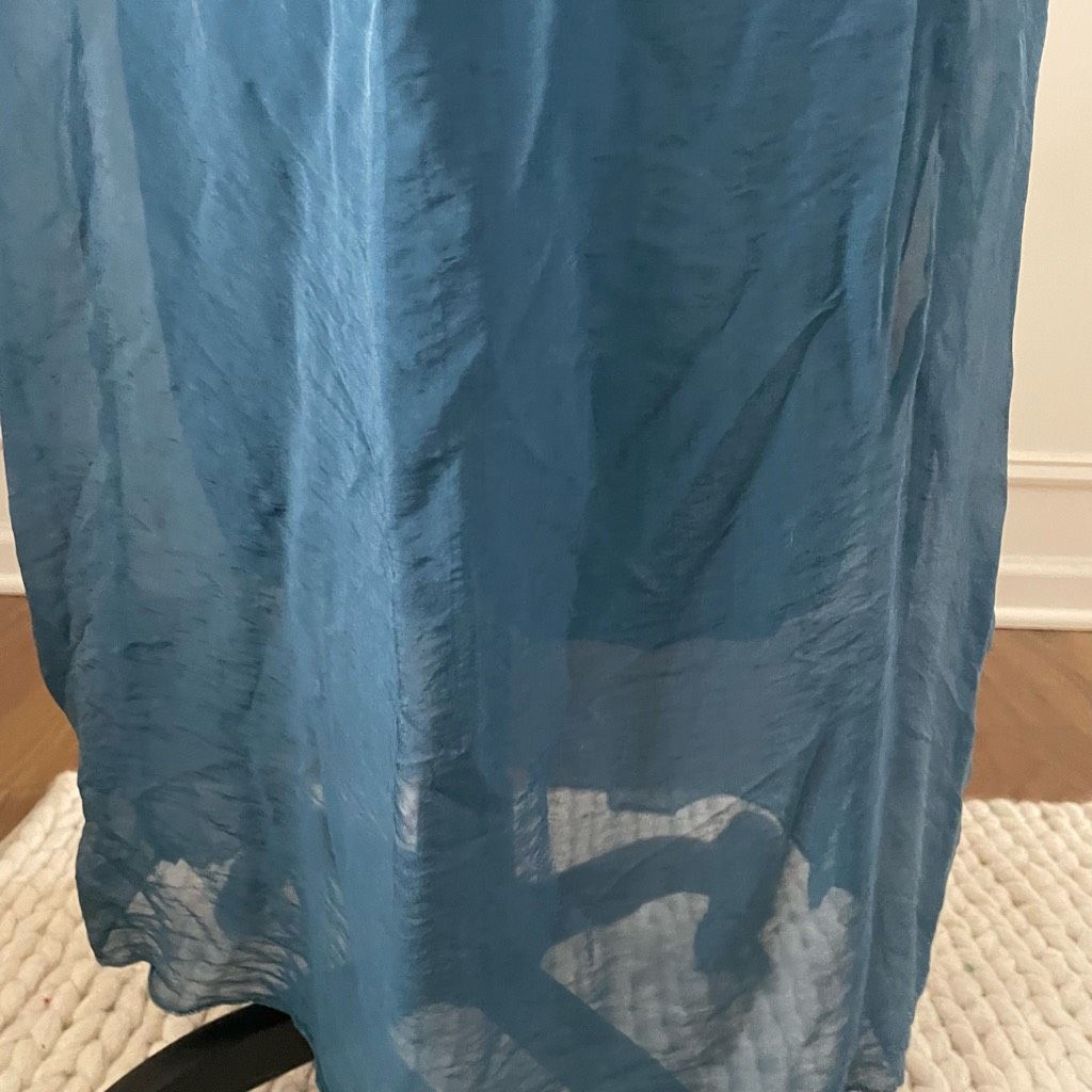 Other Gigi Moda Italy Venus Silk Maxi Dress Teal Blue M L $115 OSFM Size M / US 6-8 / IT 42-44 - 5 Thumbnail
