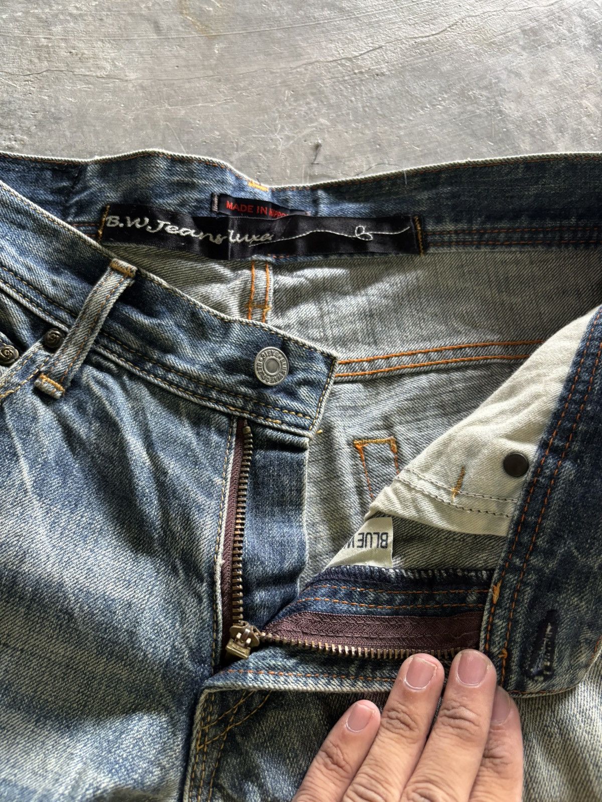 If Six Was Nine vintage blue way luxe japanese jeans sand faded rusty style Size US 32 / EU 48 - 5 Thumbnail