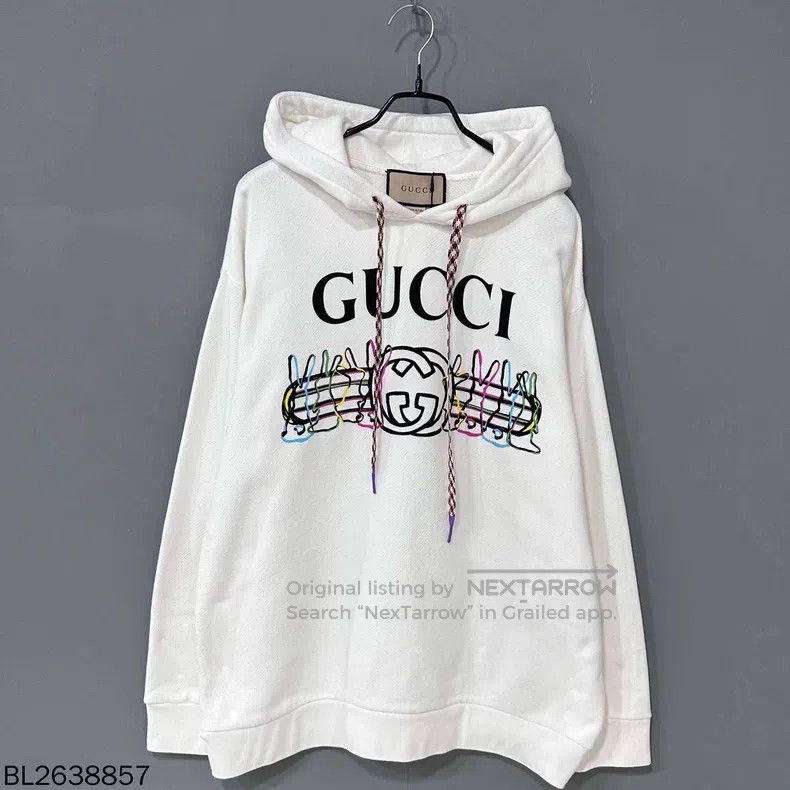 Gucci Gucci Colour line belt logo hoodie Size US M / EU 48-50 / 2 - 1 Thumbnail