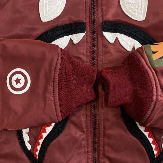Bape BAPE SHARK MA-1 Bomber Jacket a bathing ape Dark Red Size US S / EU 44-46 / 1 - 6 Thumbnail