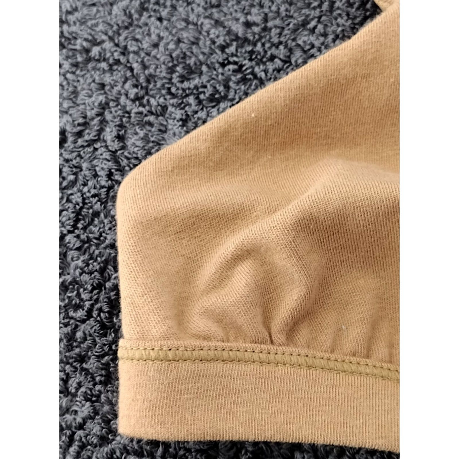 SKIMS SKIMS Triangle Bralette Women XXS Camel Cotton Jersey Wireless Adjustable Strap Solid 2XS BRA Size ONE SIZE - 4 Thumbnail