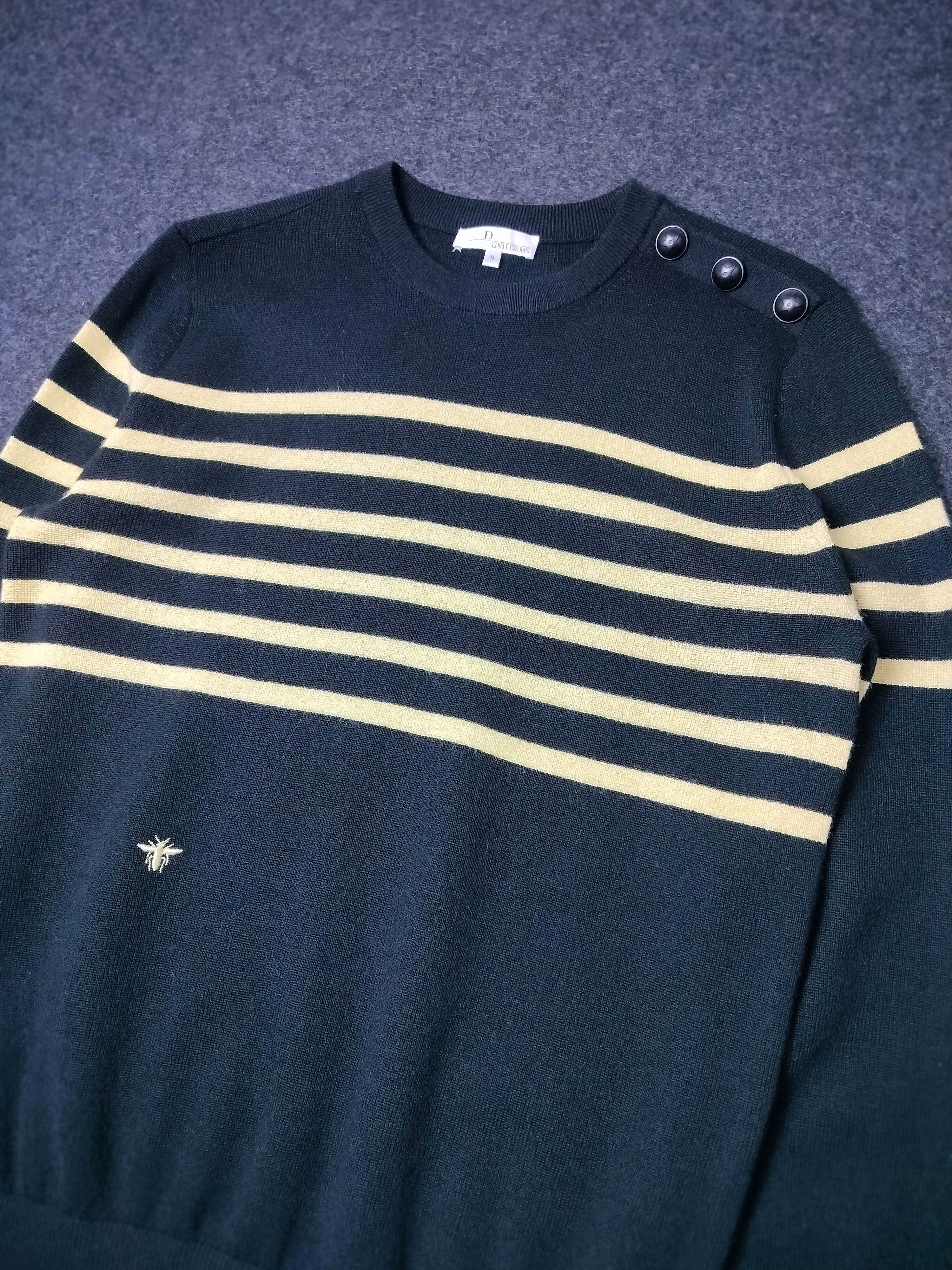 Dior Christian Dior Uniform Bee Logo Stripe Wool Knit Sweater Size US M / EU 48-50 / 2 - 2 Thumbnail