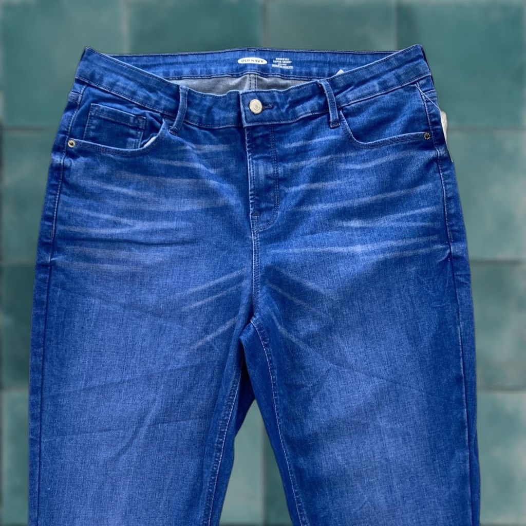 Old Navy Old Navy Rockstar Jeans Women's 14 Skinny Medium Wash Blue Stretch Denim Jeans Size 24" / US 00 / IT 34 - 1 Thumbnail