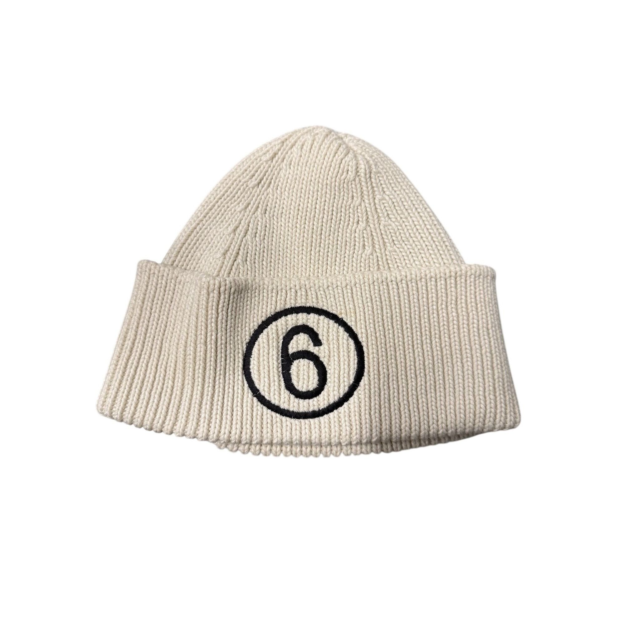 MM6 Maison Margiela MM6 Ribbed Knit Beanie With Embroidered "6" Size ONE SIZE - 1 Thumbnail