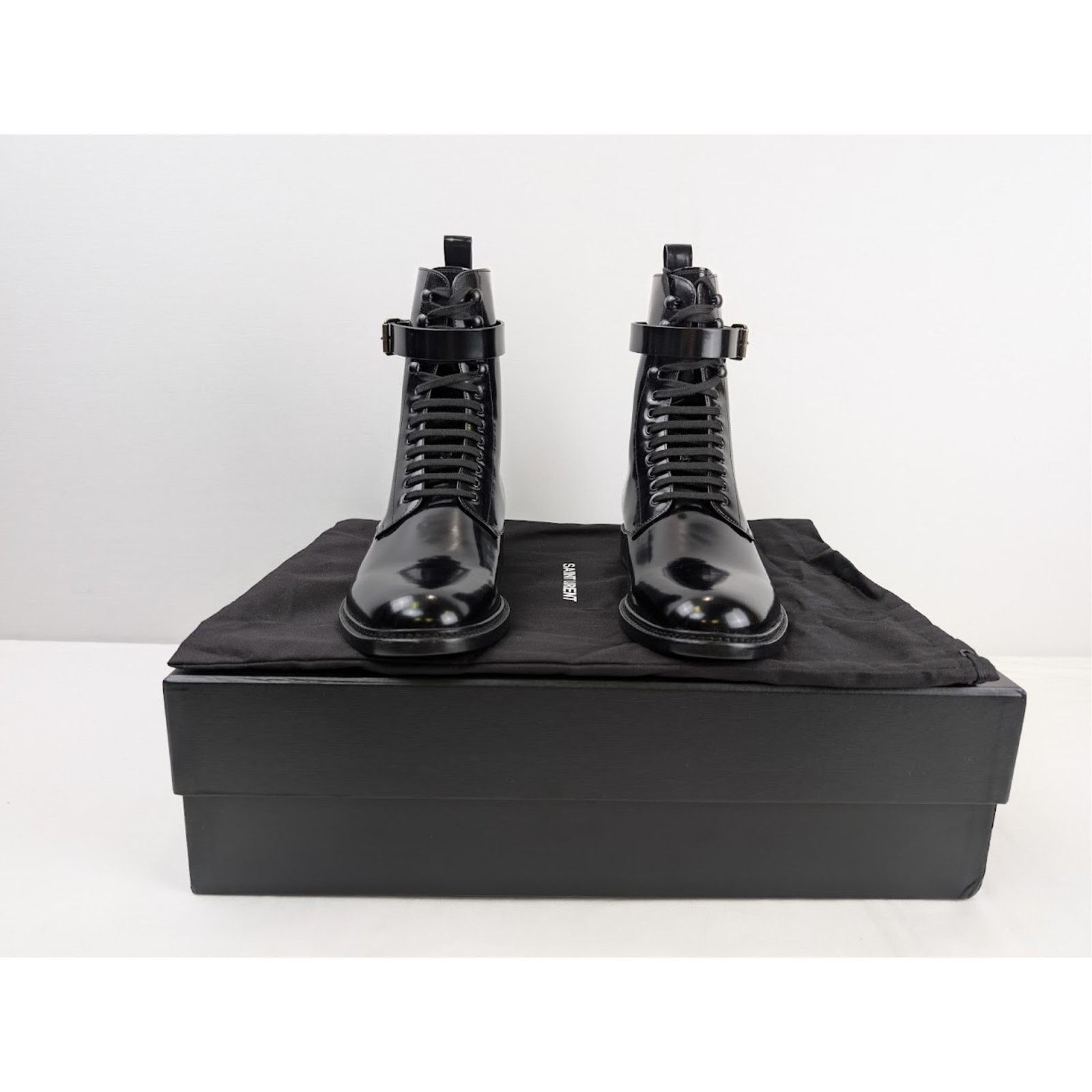 Saint Laurent Paris o1rshd1 Army 20 Lace Up Boots in Nero Size US 12 / EU 45 - 14 Thumbnail