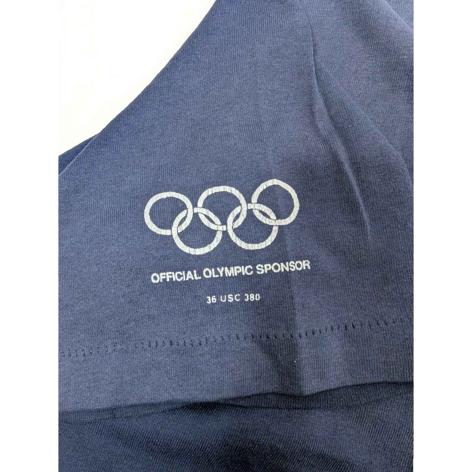 Vintage VINTAGE USPS Olympic Sponsor T-Shirt Screen Stars Unisex Adults L Navy Blue 80s 90s Sports Logo Casual Cotton Polyester Jersey T-Shirt Size US L / EU 52-54 / 3 - 4 Thumbnail