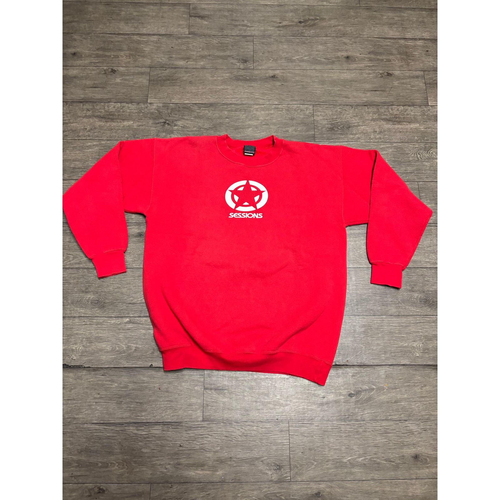 Sessions × Vintage Vintage Sessions Skate Red Sweatshirt Sz L Size US L / EU 52-54 / 3 - 1 Thumbnail