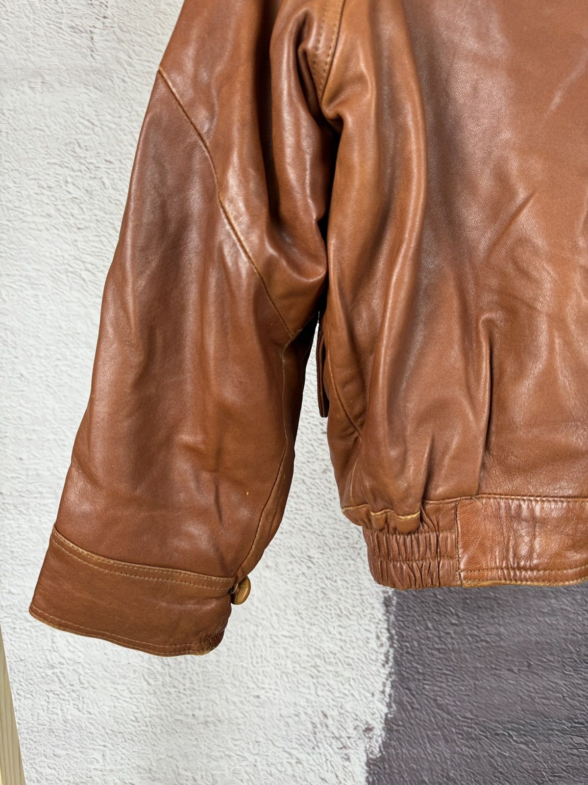 Vintage Vintage 80s 90s brown motorcycle leather Sherpa jacket Size M / US 6-8 / IT 42-44 - 14 Thumbnail