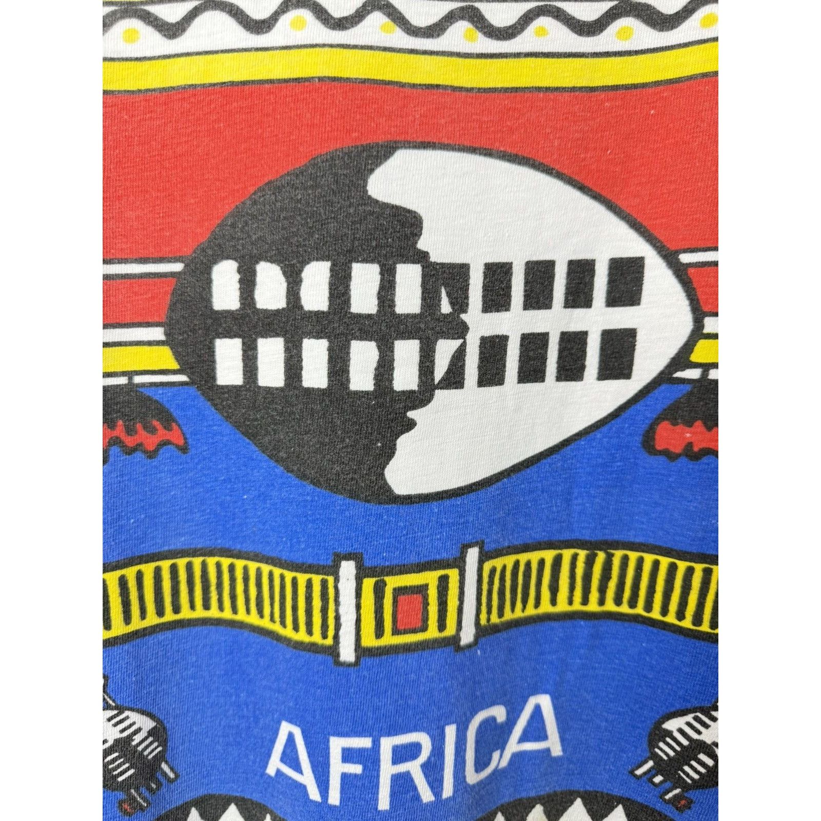 Vintage 80-90’s Rare! Vintage Art Swaziland Africa Boxy T Shirt Size US L / EU 52-54 / 3 - 4 Thumbnail