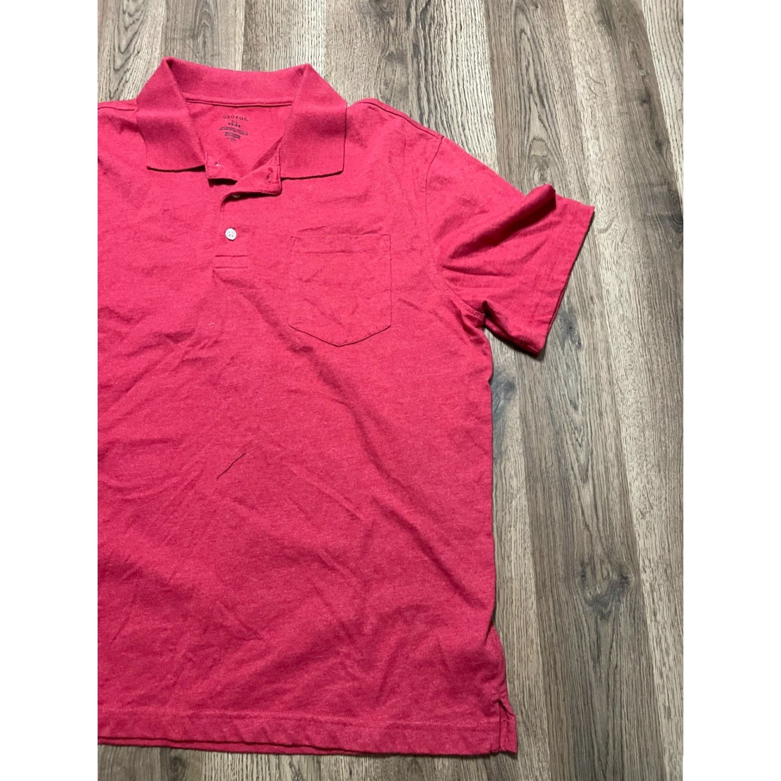 George George Shirt Mens Large Polo Short Sleeve Red Shirt Polo Casual Modern Men L Red George Shirt Polo Short Sleeve Casual Modern 1990s? Wait no. Size US L / EU 52-54 / 3 - 4 Thumbnail