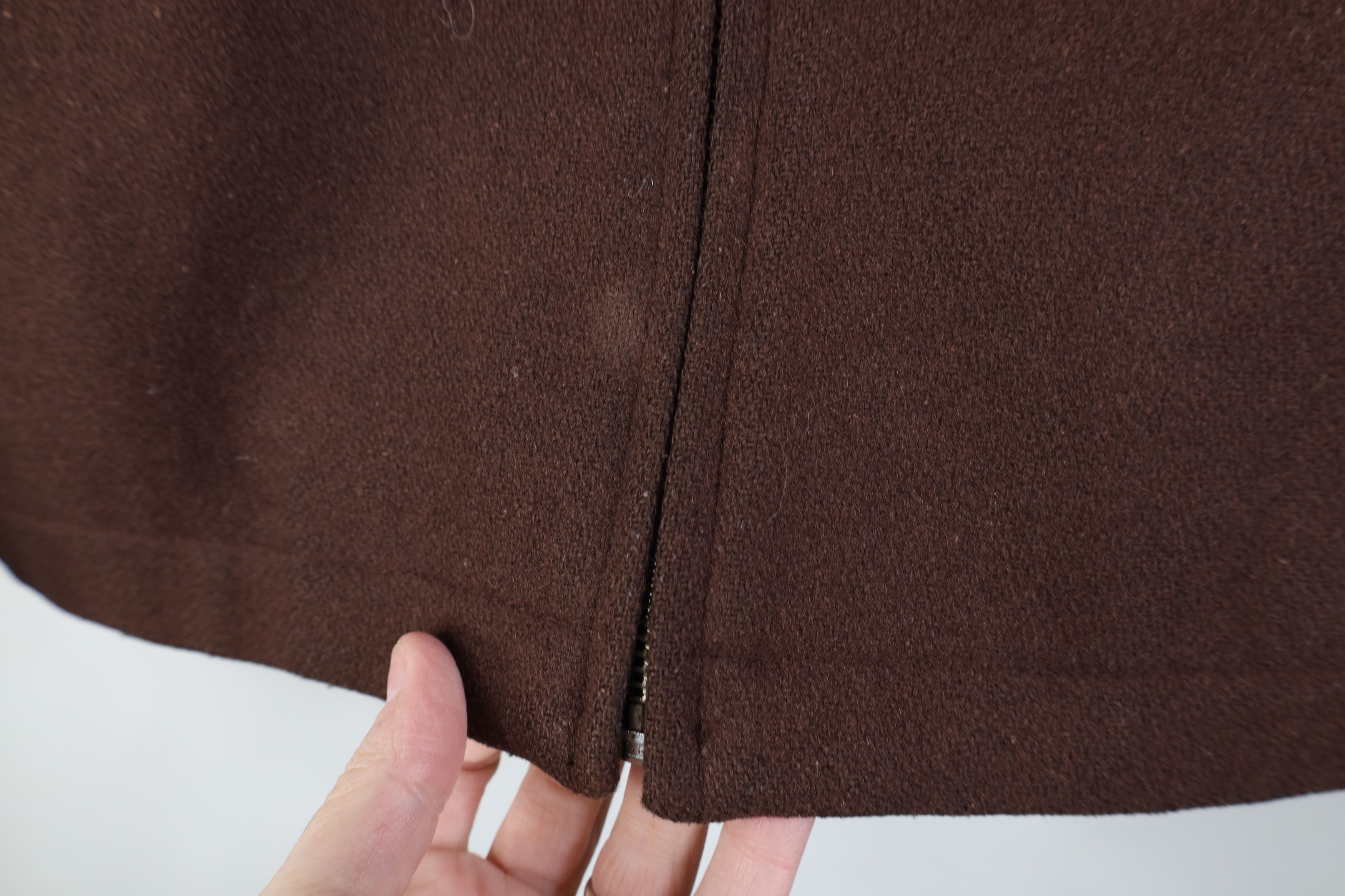 J.Crew Vintage 90s J Crew Wool Full Zip Bomber Jacket Brown Size S / US 4 / IT 40 - 4 Thumbnail