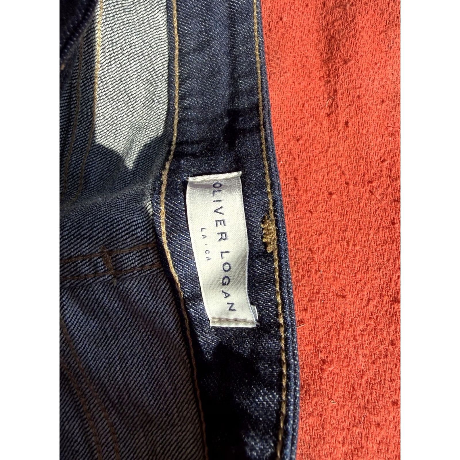 Olive Oliver Logan Women’s Jeans 27 Dark Wash Raw Hem Straight Leg Denim Jeans Women Size 27" / US 4 / IT 40 - 4 Thumbnail