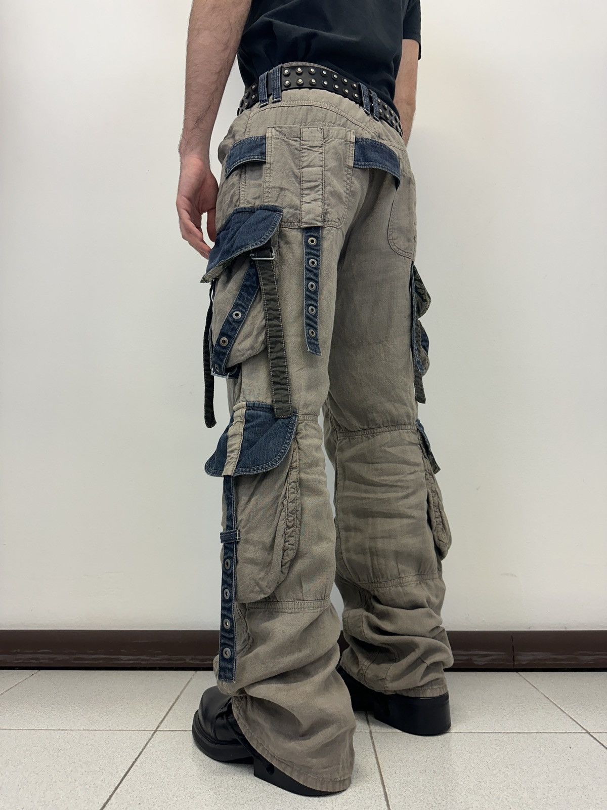 Dolce & Gabbana SS2004 Dolce & Gabbana bondage linen cargo pants