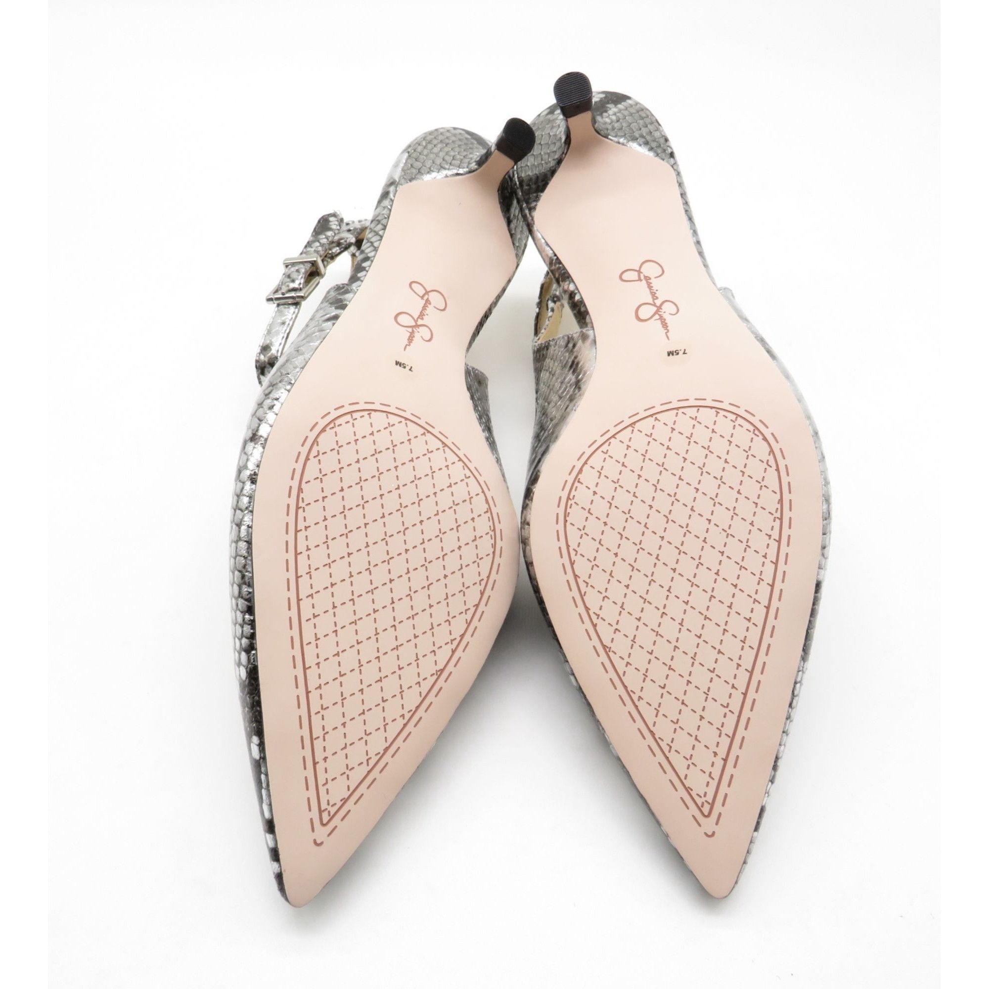 Jessica Simpson Jessica Simpson Metallic Snakeskin Ankle Strap Pointed Toe K Size US 7.5 / IT 37.5 - 8 Thumbnail