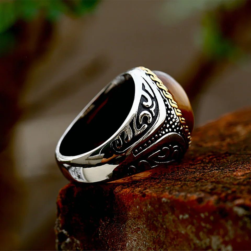 Jewelry Gothic Tiger Eye Ring Size ONE SIZE - 3 Thumbnail