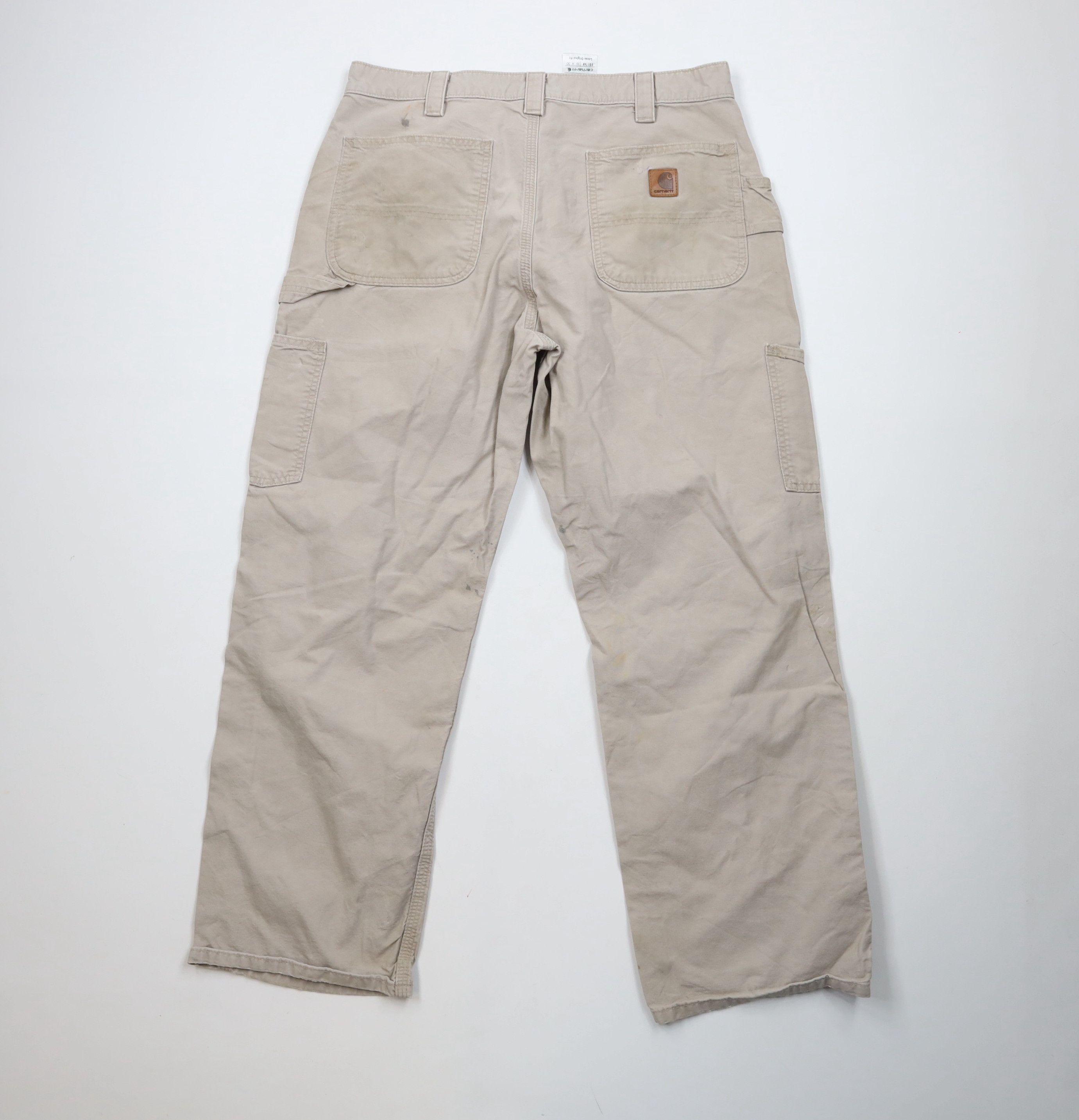 Carhartt Vintage Y2K Carhartt Loose Fit Wide Leg Dungaree Pants Beige Size US 36 / EU 52 - 10 Thumbnail