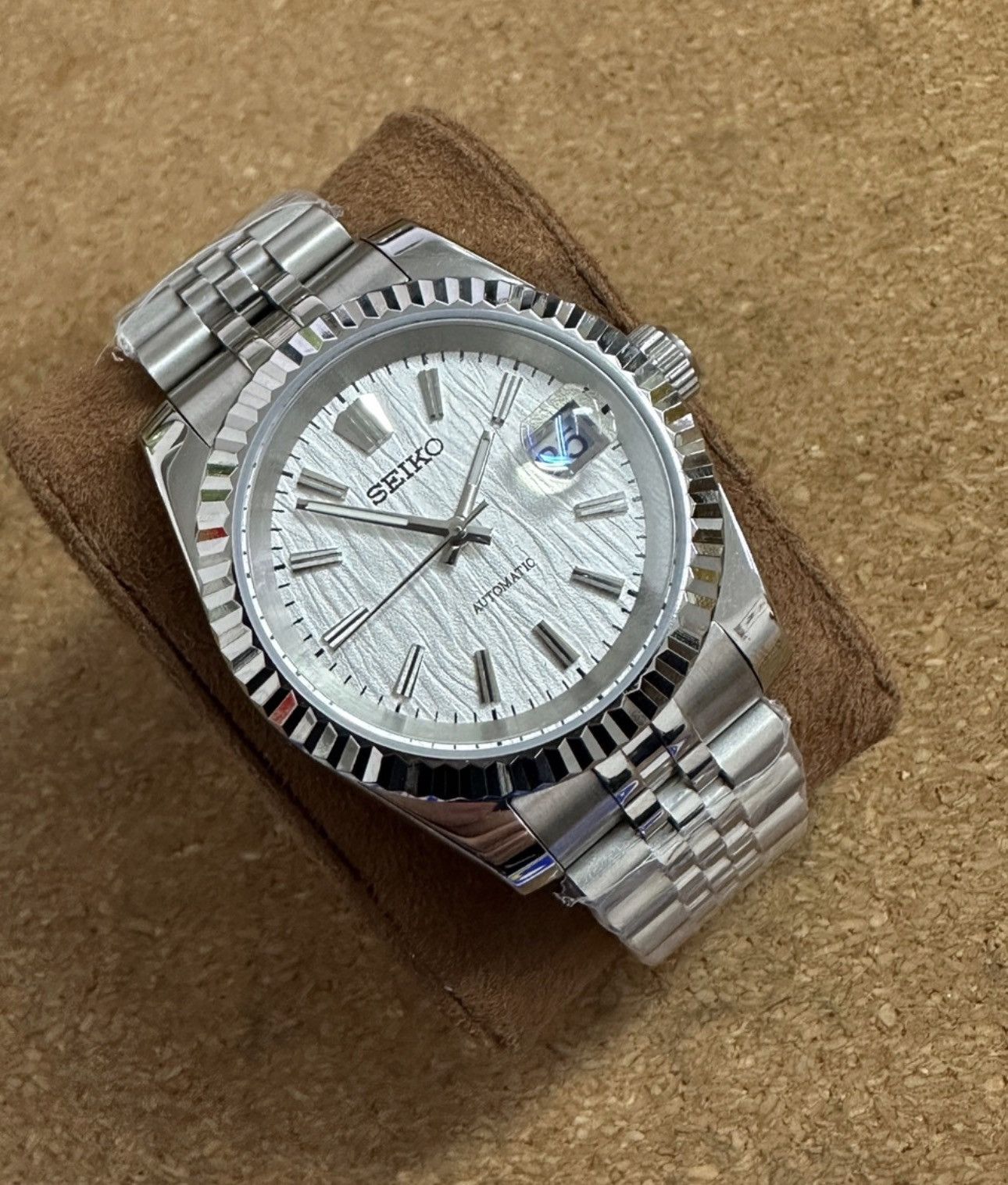 Japanese Brand Seiko Mod Datejust White Dial Steel Jubilee Watch 36mm Size ONE SIZE - 1 Thumbnail