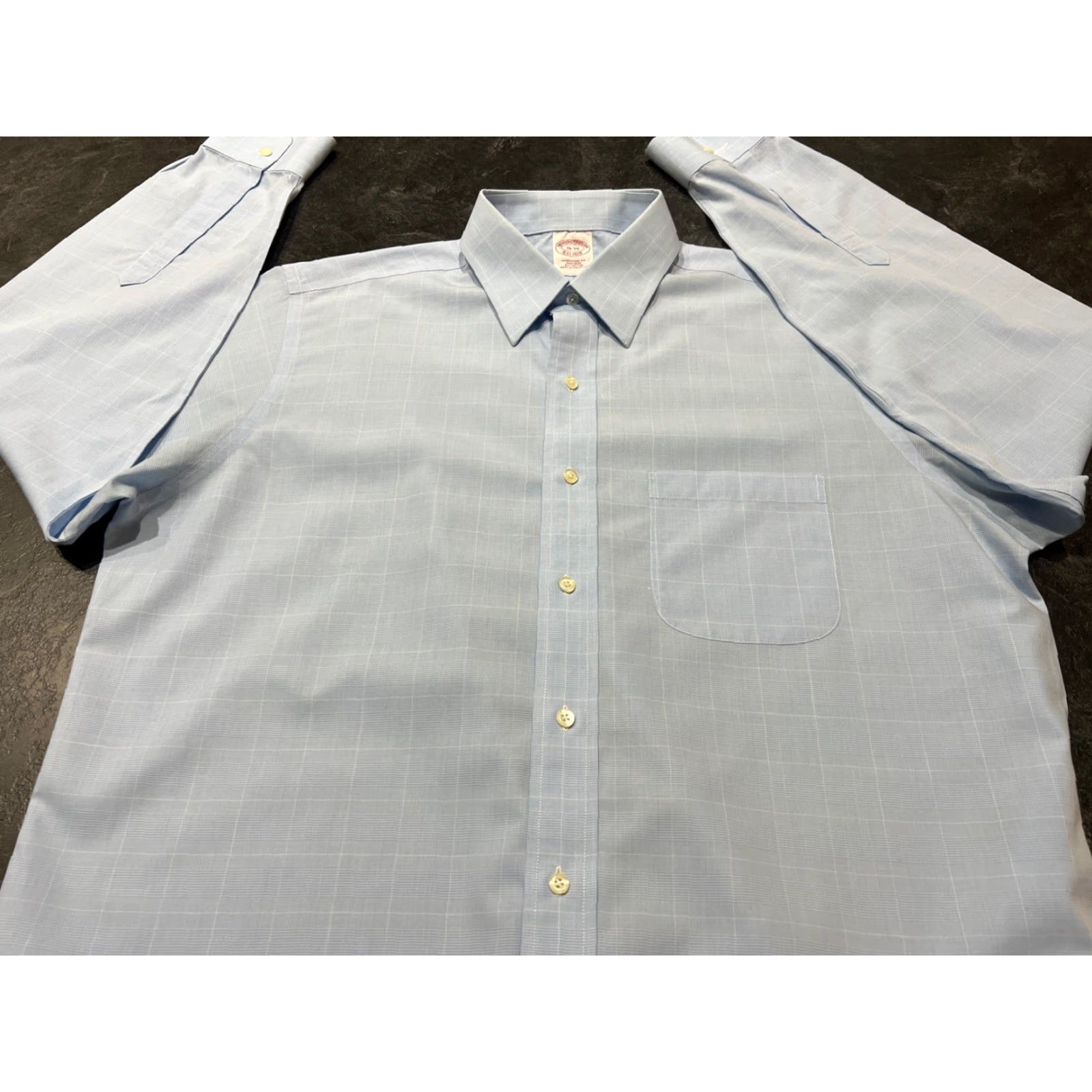 Brooks Brothers VINTAGE Brooks Brothers Dress Shirt Men Regular Fit Long Sleeve Blue Check 16-34 Non-Iron Size US L / EU 52-54 / 3 - 2 Thumbnail
