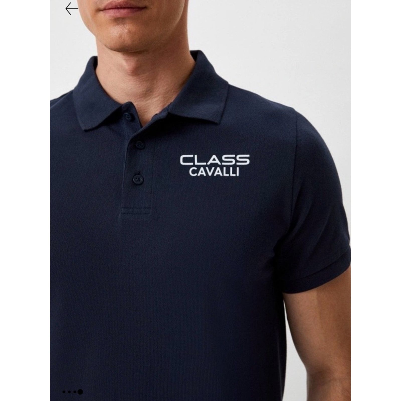Cavalli Class Mens Cavalli Class Navy Polo with White Snake size M Size US M / EU 48-50 / 2 - 2 Thumbnail