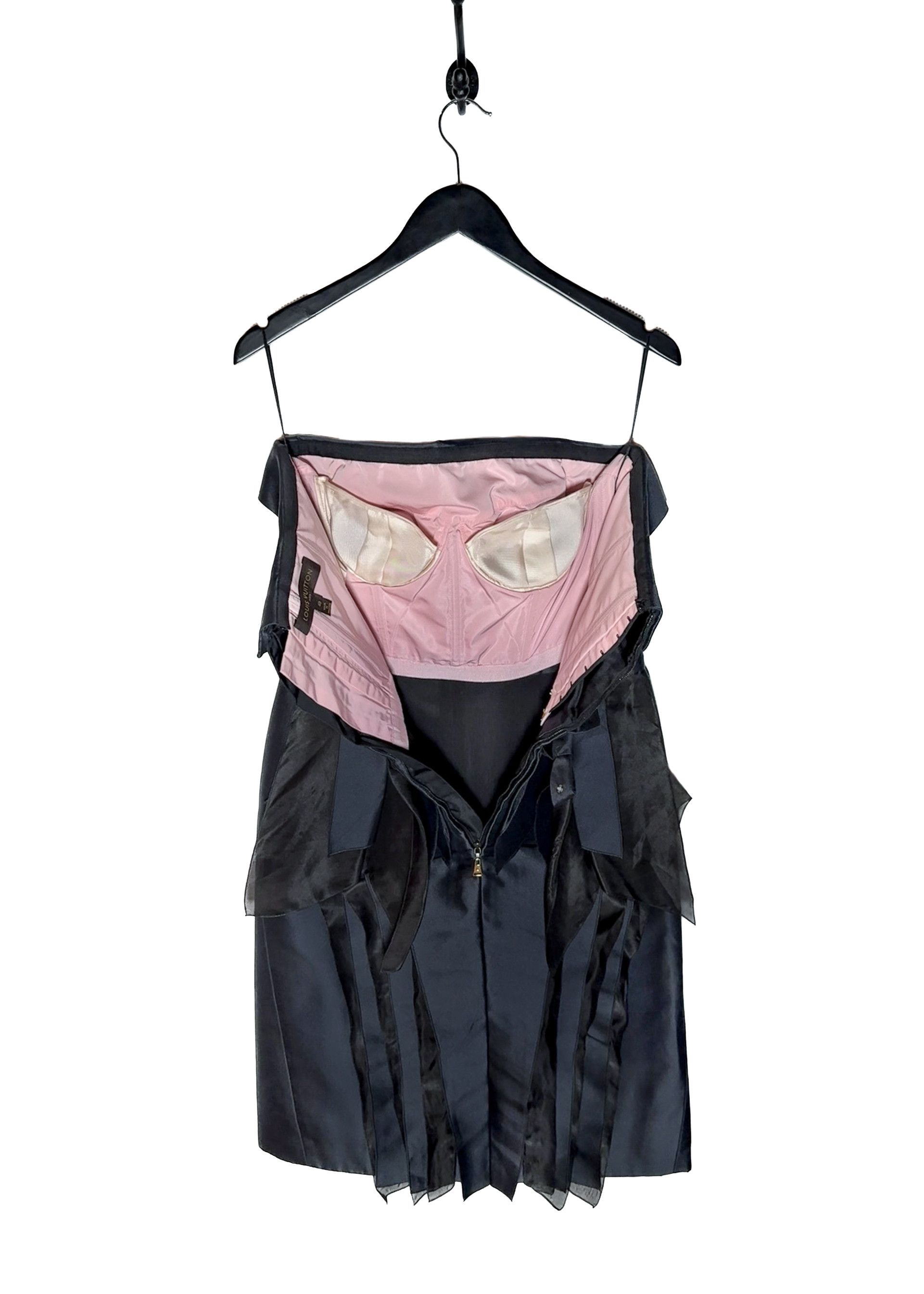 Louis Vuitton Louis Vuitton Navy Blue Satin Bustier Strapless Bow Dress Size L / US 10 / IT 46 - 5 Thumbnail