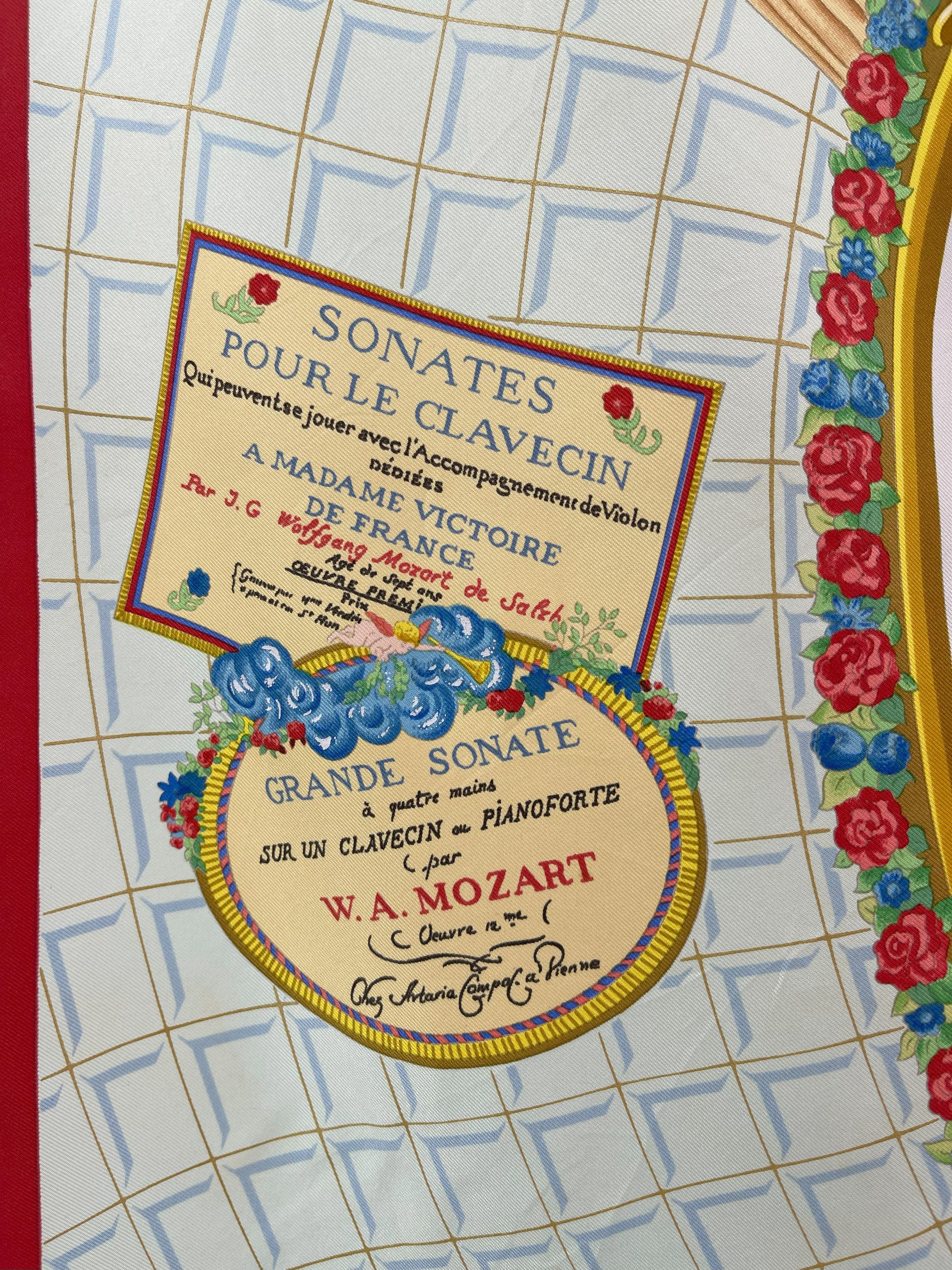 Hermes Vintage Hermès Paris Hommage A Mozart Silk Scarf - S7007 Size ONE SIZE - 7 Thumbnail