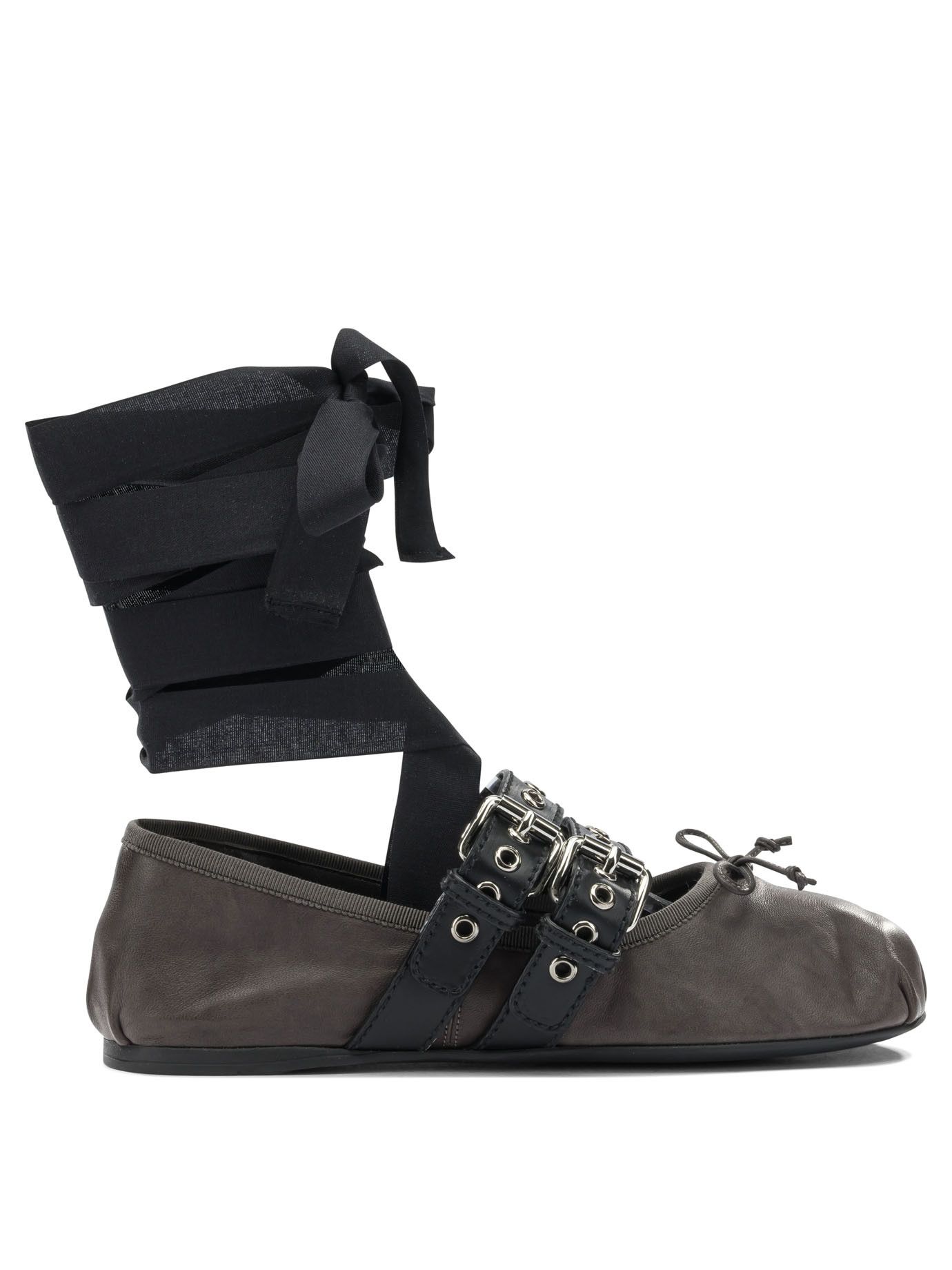 Miu Miu Miu Miu Leather Ballets Flat With Ribbon IT 37 Women - USA Duties Paid Size US 7 / IT 37 - 1 Thumbnail