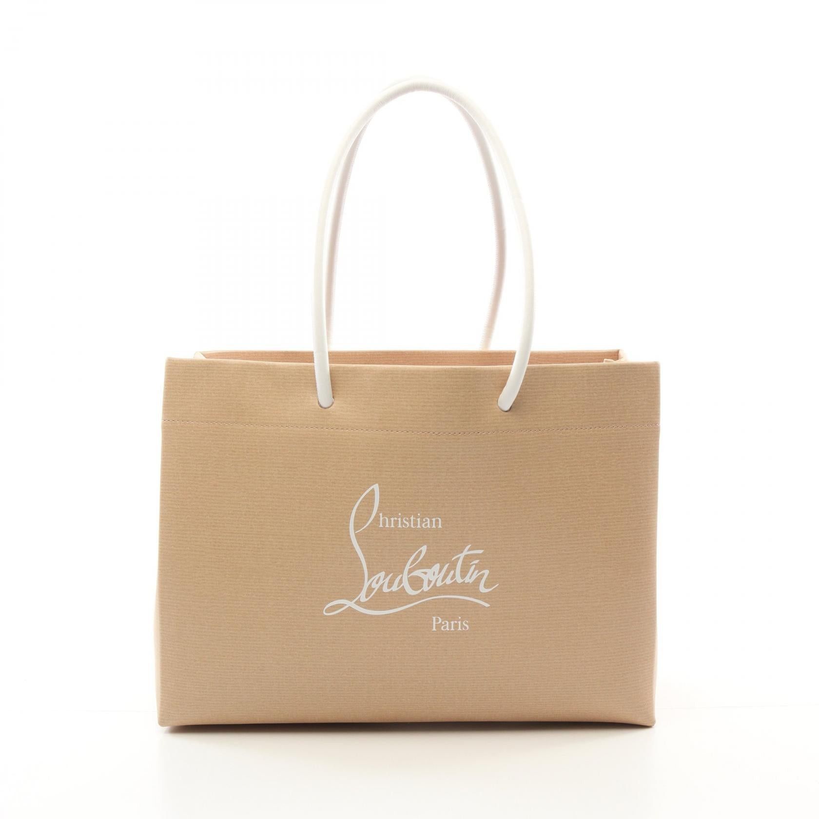 Christian Louboutin Christian Louboutin Kraftilou Handbag Tote Bag Leather Beige White Size ONE SIZE - 1 Thumbnail