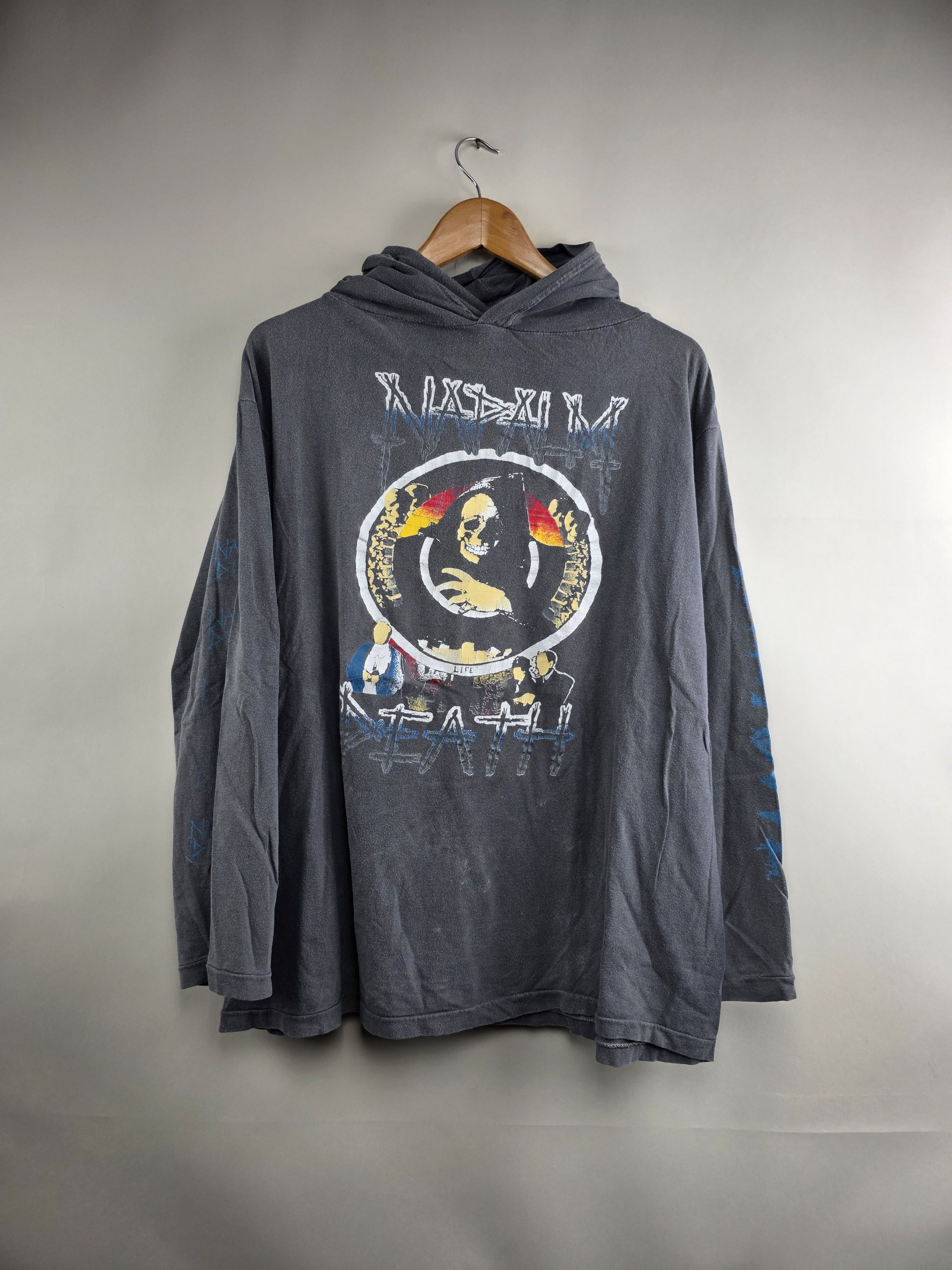 Band Tees × Vintage 90s Napalm Death Rise Above Hoodie XL 23" 27" Size US XL / EU 56 / 4 - 1 Thumbnail